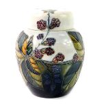 A Moorcroft pottery ginger jar and cover, decorated in the Bramble pattern, designed by Sally