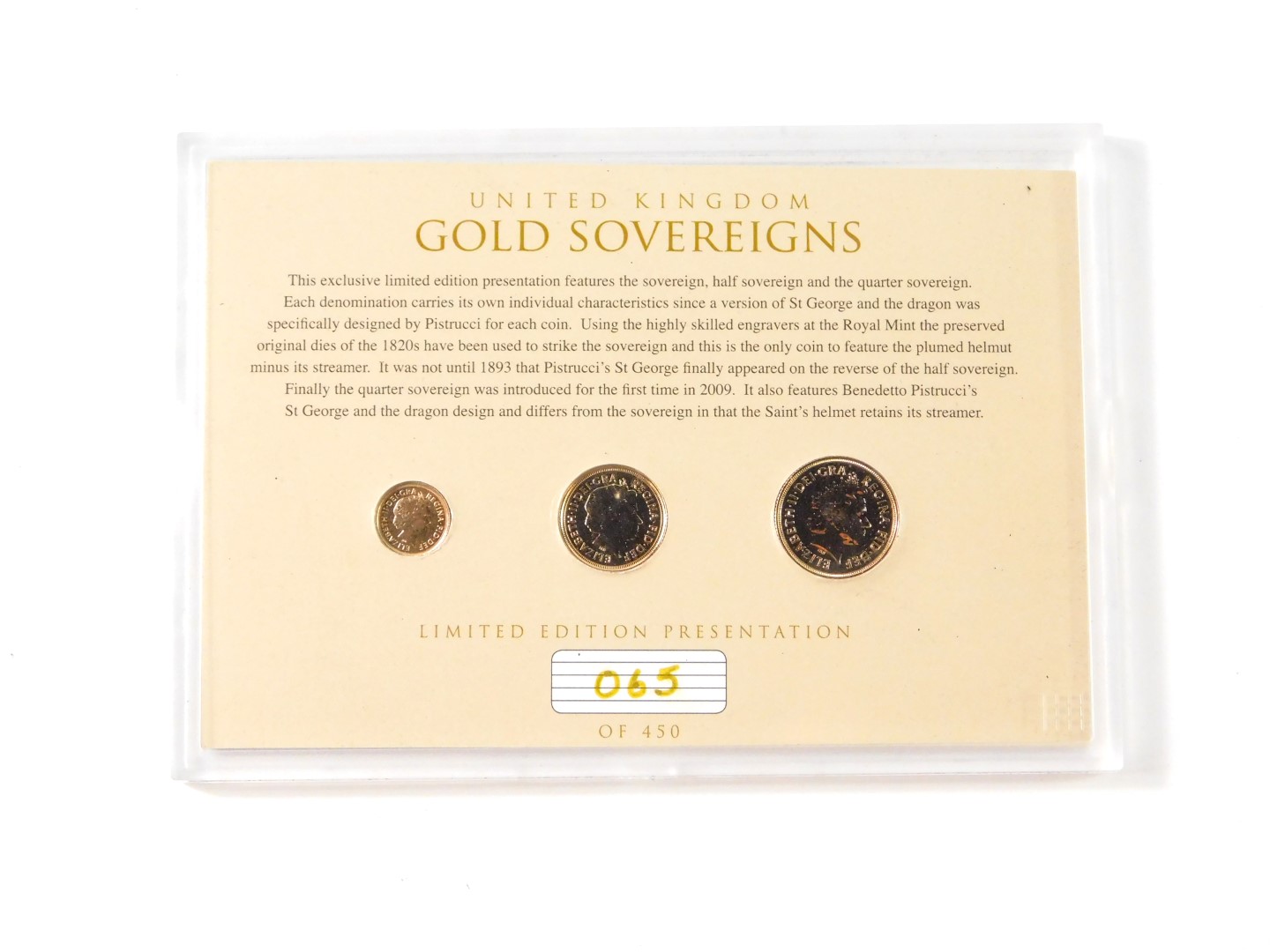 A Westminster Mint Executive gold sovereign set 2010, comprising sovereign, half sovereign, and - Image 4 of 5