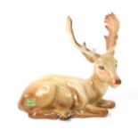 A Beswick figure of a stag deer, modelled in recumbent pose, No 954, printed and impressed marks.