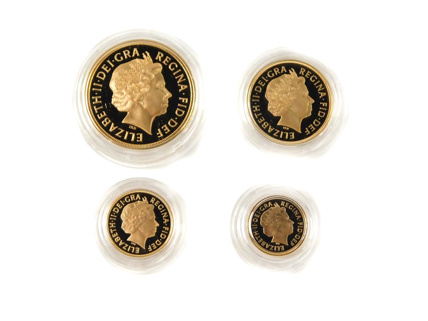 A gold proof four coin sovereign collection 2007, comprising £5 coin, double sovereign, sovereign, - Image 4 of 6