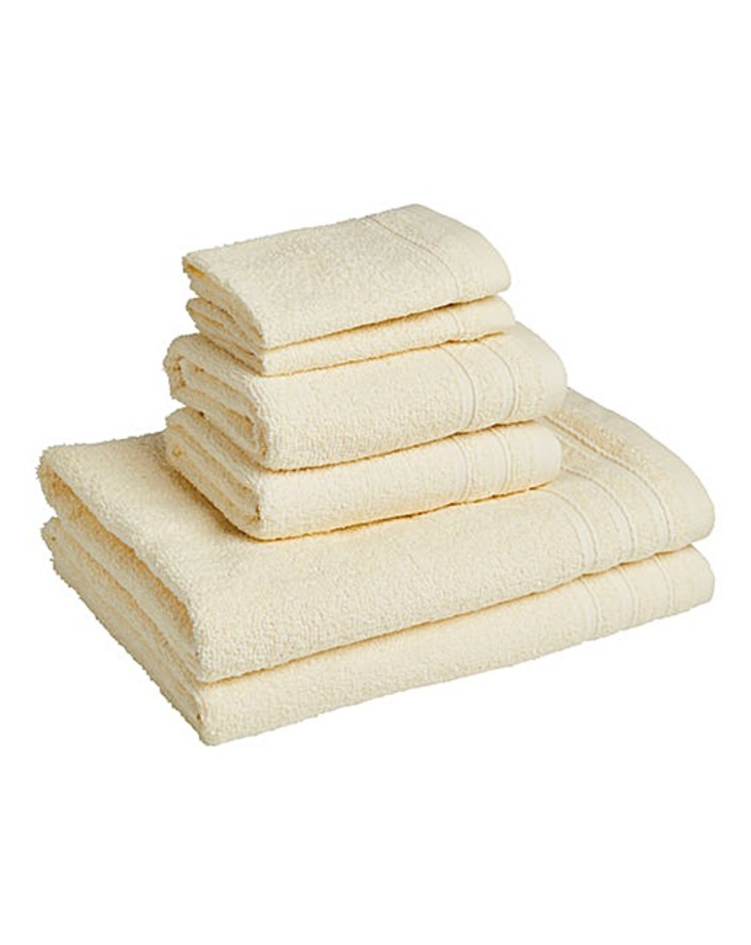 V Brand New Six Piece Cream Towel Bale Set Including Two Bath Towels-Two Hand Towels & Two Face