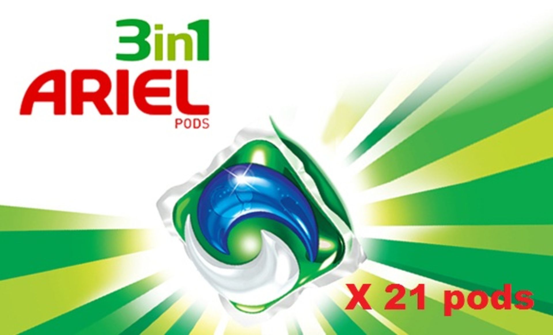 V Brand New 21 Ariel 3-in-1 Pods Laundry Detergent
