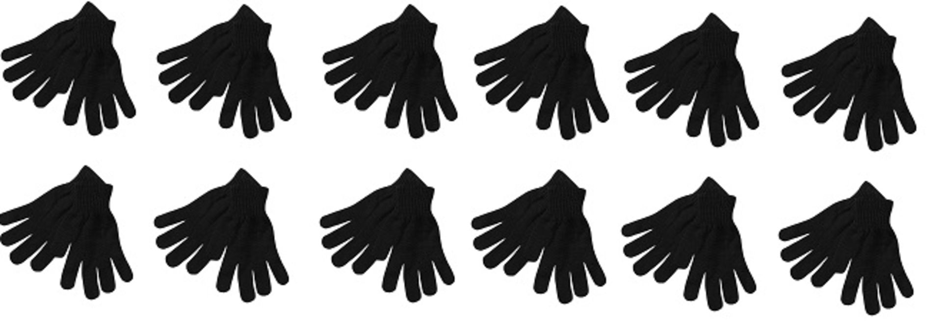 V Brand New Job Lot of Twelve Pairs Mens Black Thermal Lined Winter Gloves RRP £3.99 Per Pair