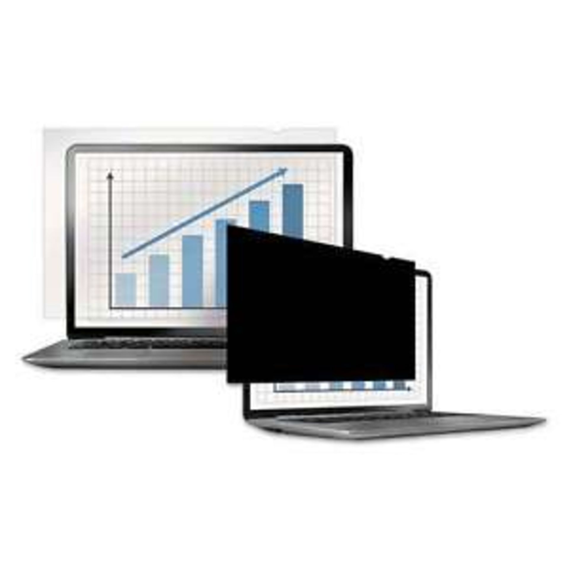 V Grade A A Lot Of Five Fellowes Priva Screen For Laptop 355.6mm Widescreen-Clear Front View-Total