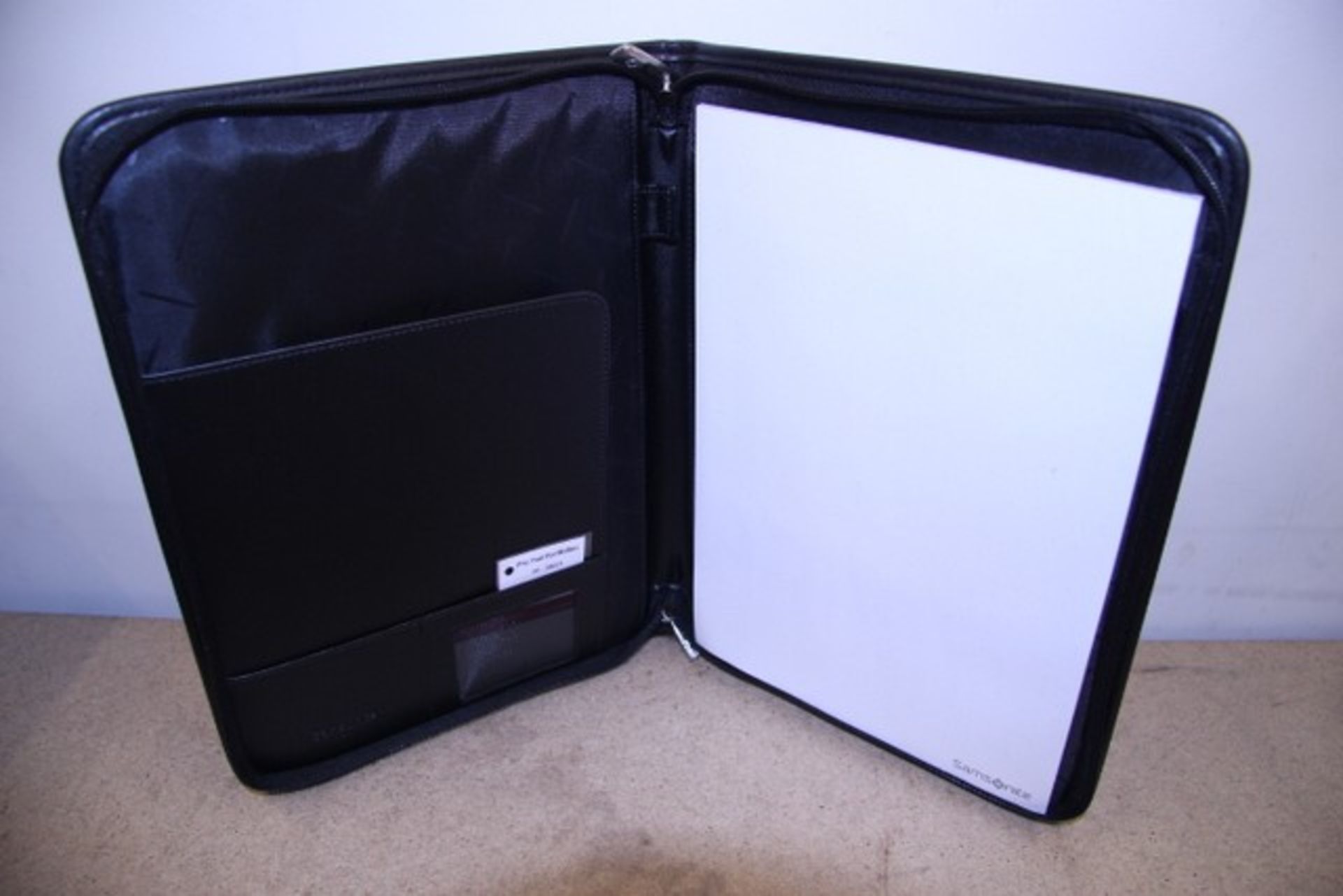 V Brand New Samsonite Black Leather & Canvas Executive Folder With-Pen Pocket-Card Pockets-Writing - Image 3 of 3
