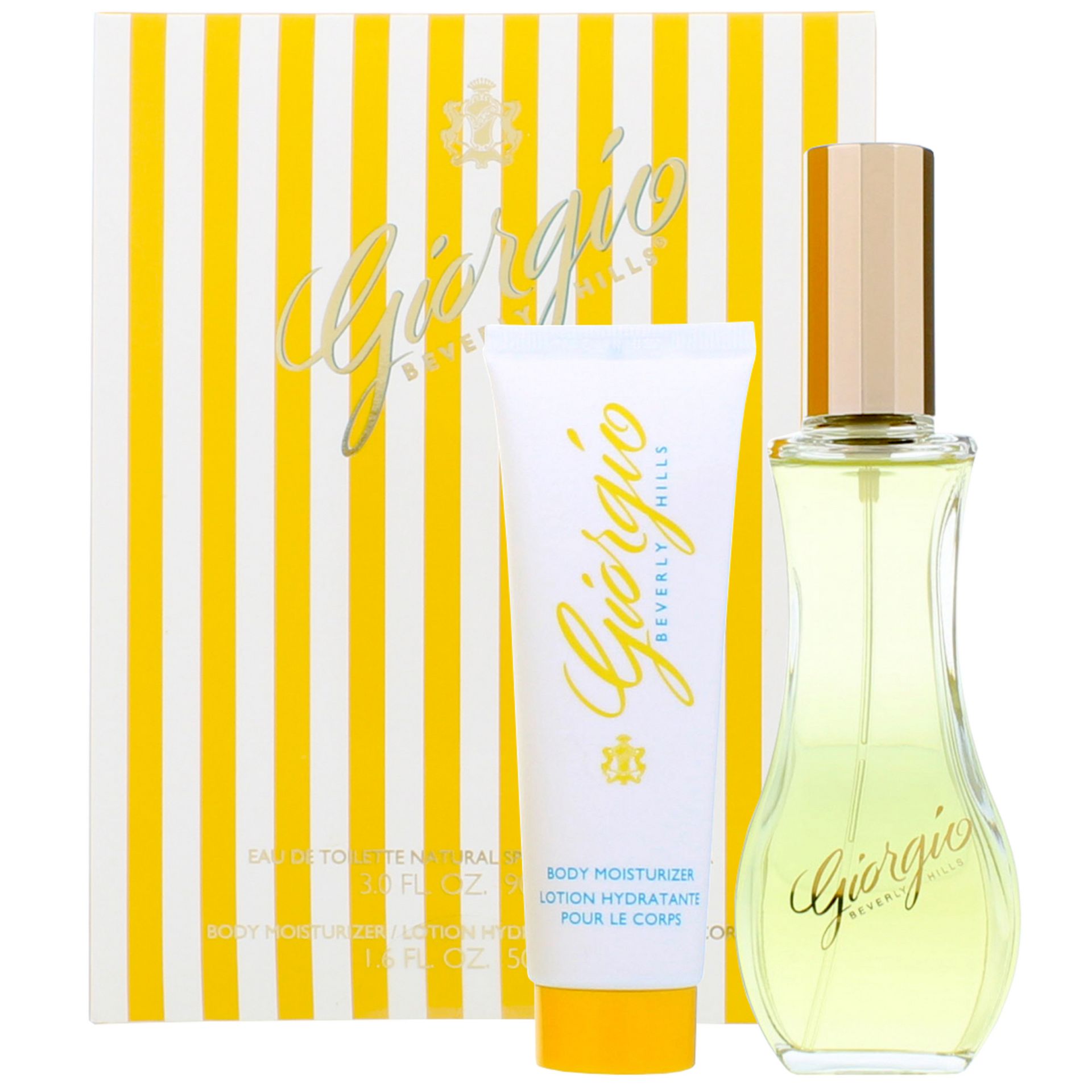 V Brand New Ladies Giorgio Yellow Gift Set - 90ml Eau De Toilette & 75ml Body Lotion