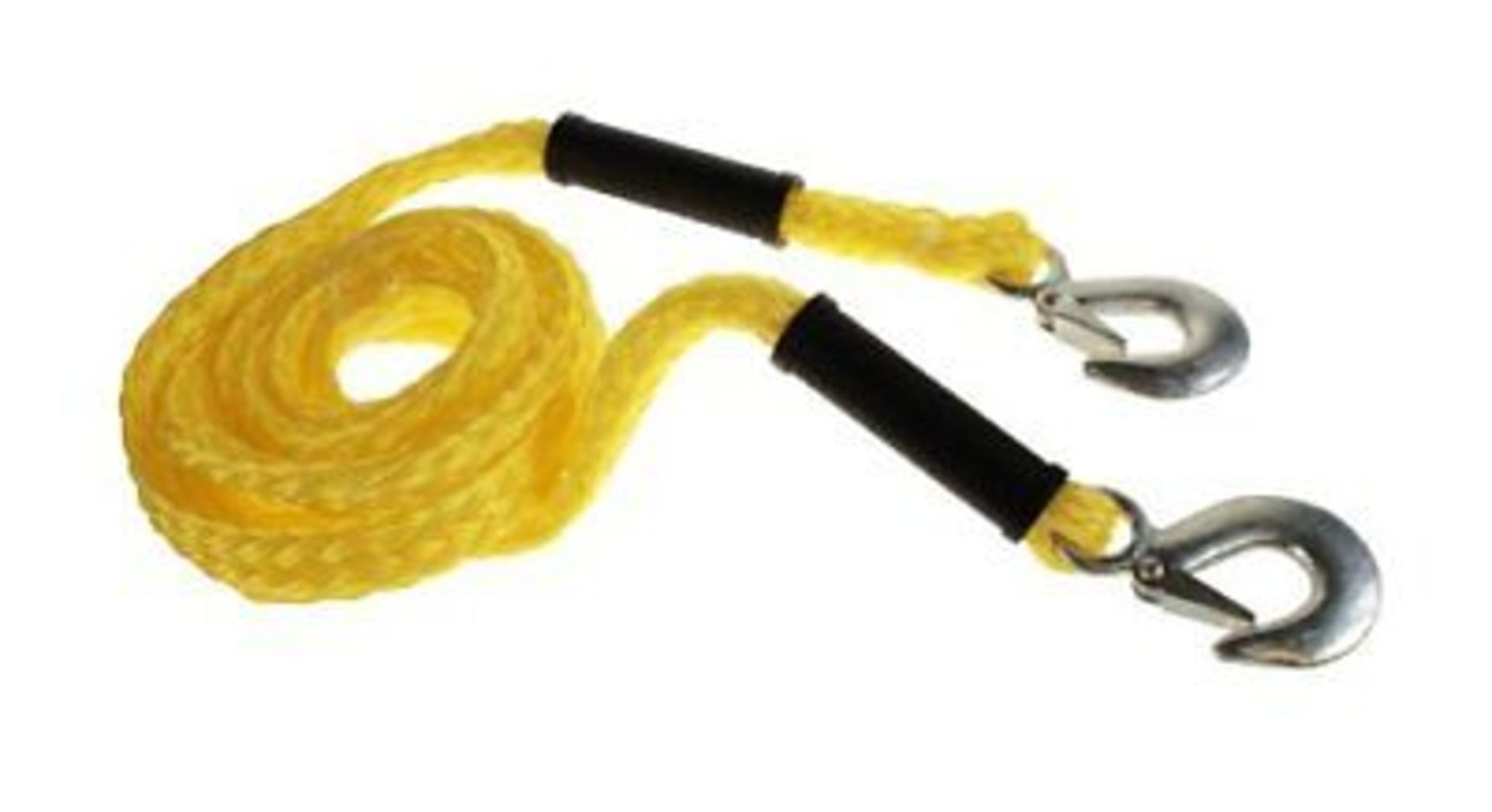 V Brand New 4 metre Tow Rope With Steel Hooks - Suitable For Vehicles Up To 2000kg - Includes