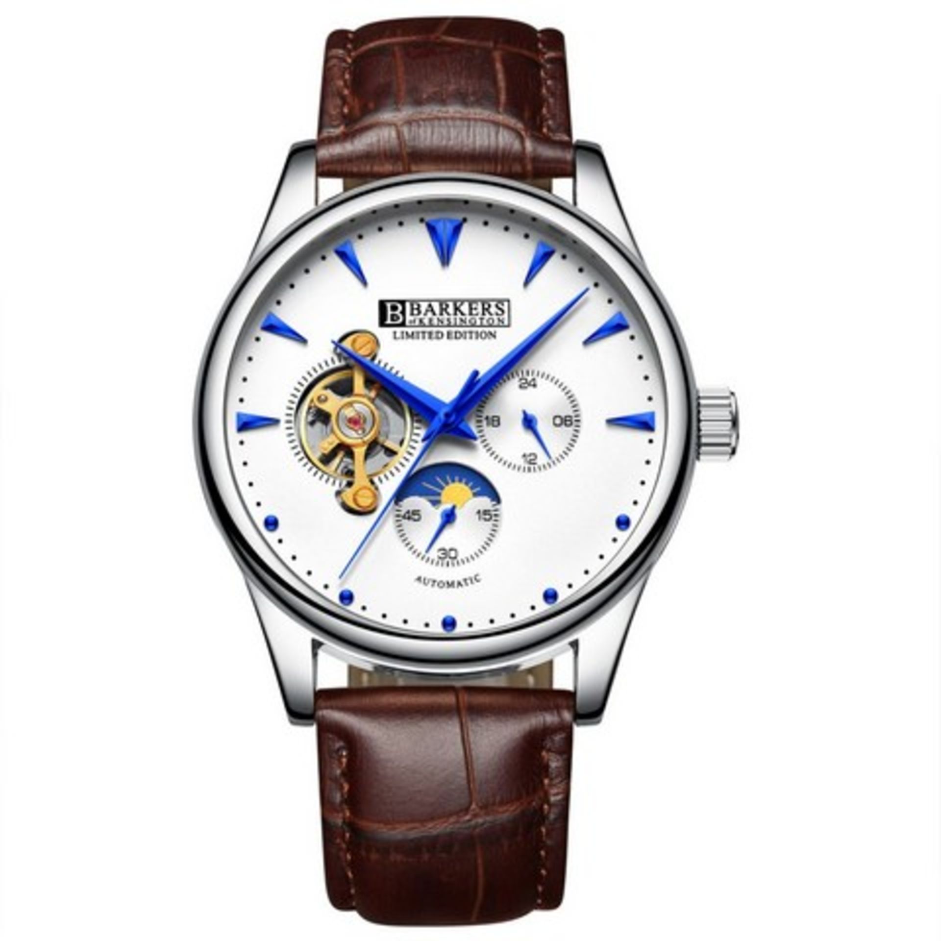 V Brand New Barkers Of Kensington Gents Limited Edition Automatic Watch with Blue Hands and