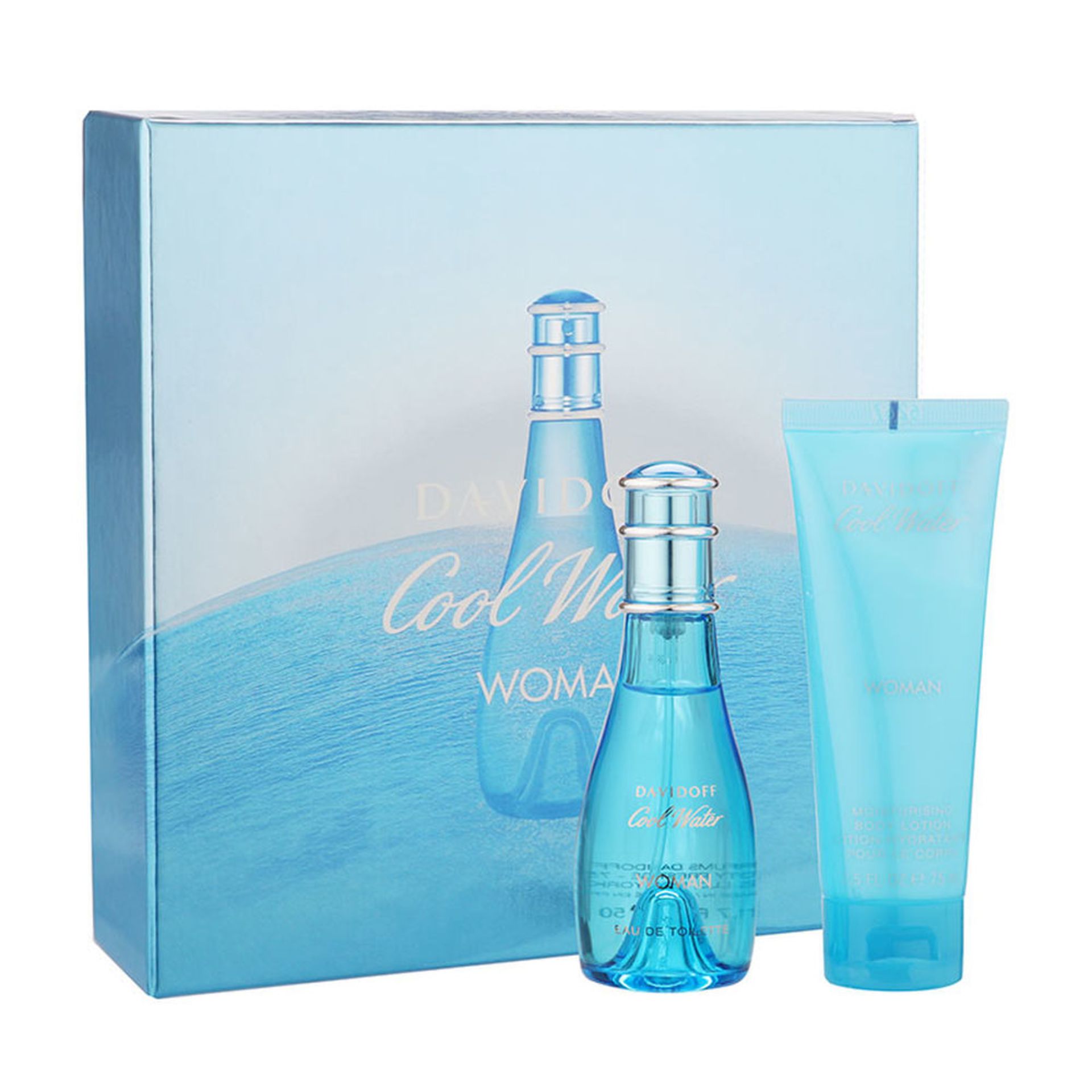 V Brand New Ladies Davidoff Cool Water Gift Set - 30ml Eau De Toilette & 75ml Body Lotion