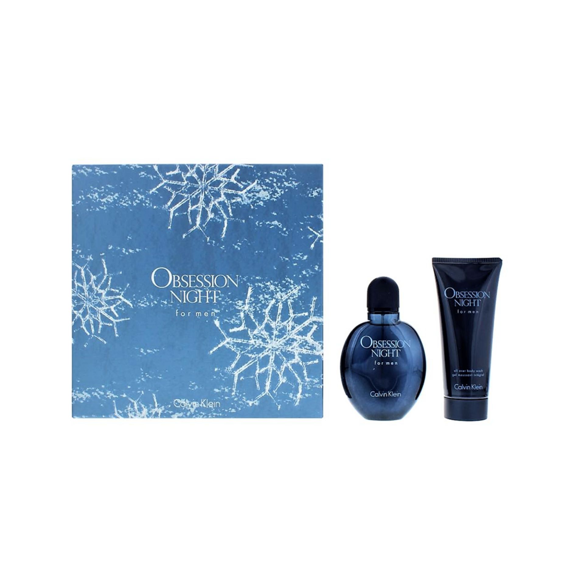 V Brand New Gents Calvin Klein Obession Night Gift Set - 75ml Eau De Toilette Spray & 100ml Shower