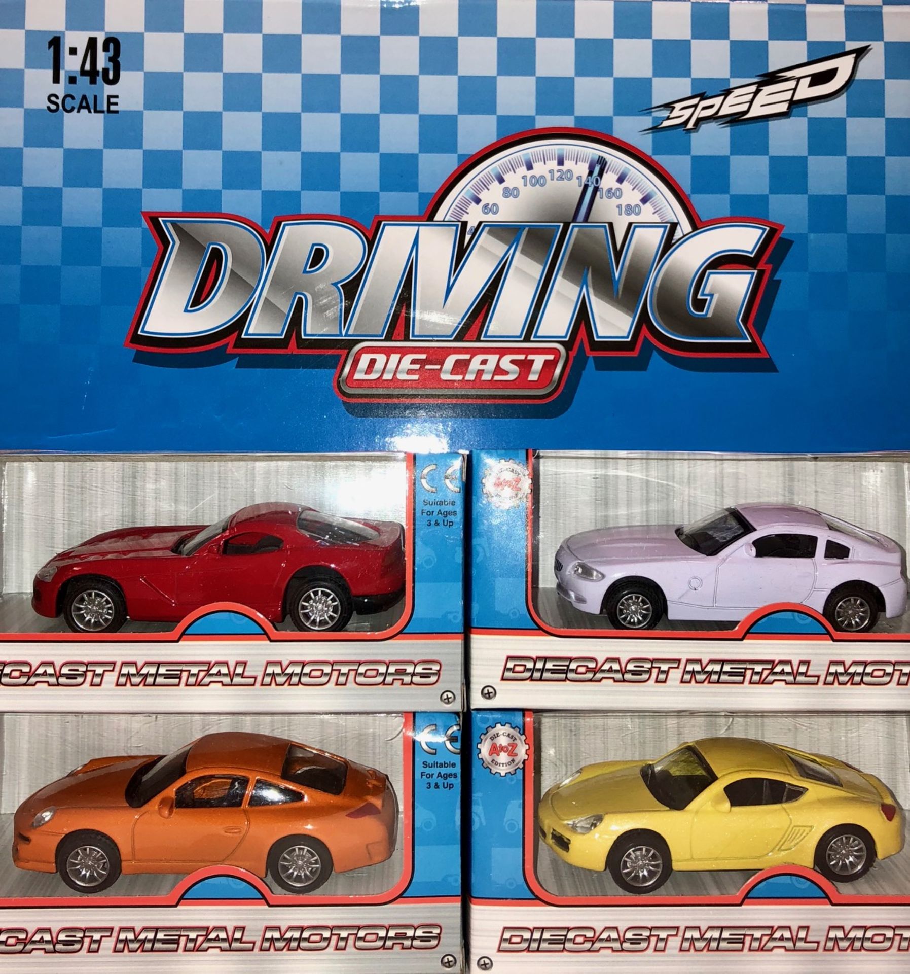 V Brand New Four Die Cast 1/43 Scale Model Car - Assorted Colours