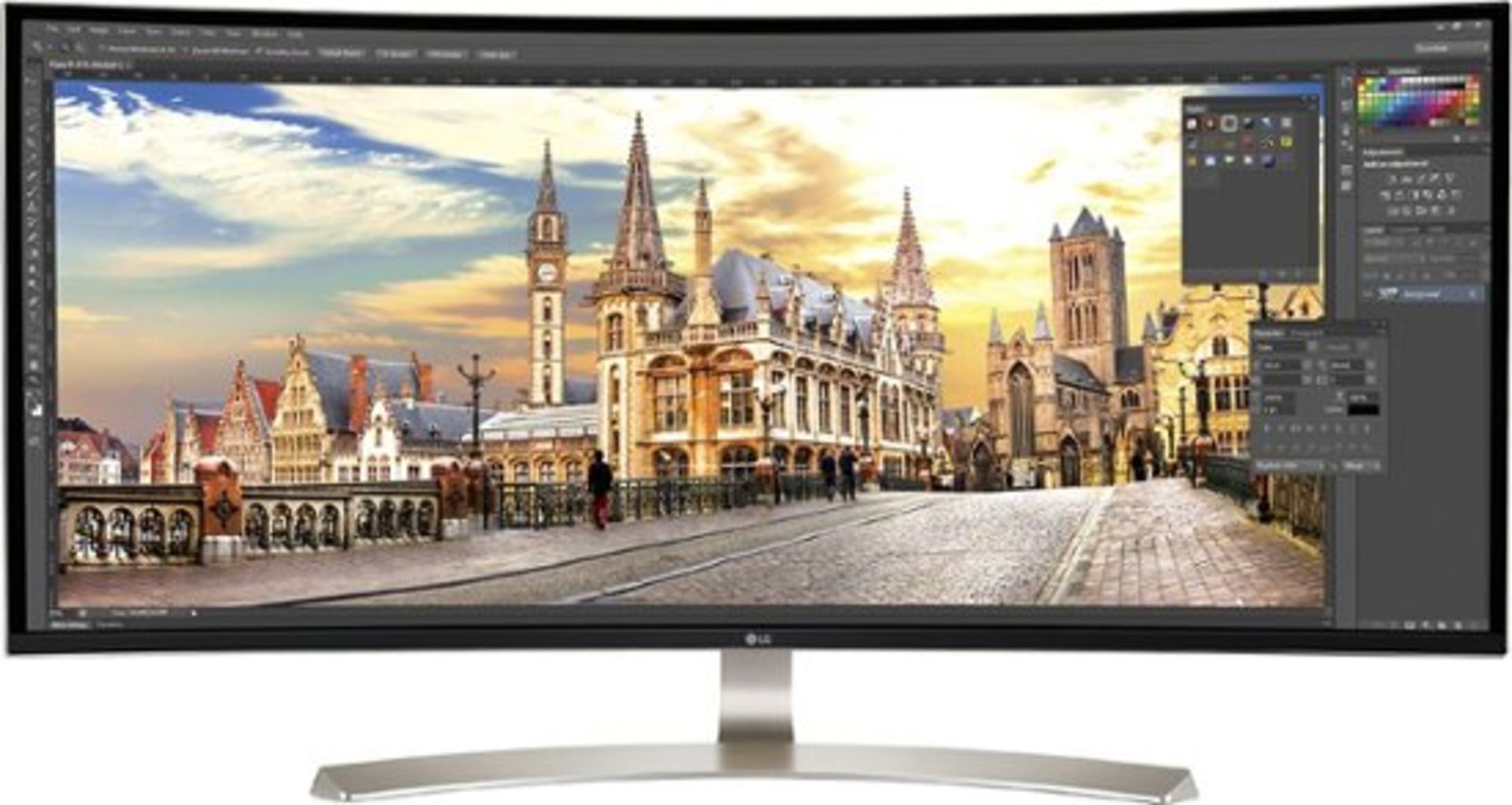 V Grade A LG 38 Inch CURVED ULTRA WIDE WQHD IPS LED MONITOR - 3440 X 1440P - HDMI X 2, DISPLAY PORT,