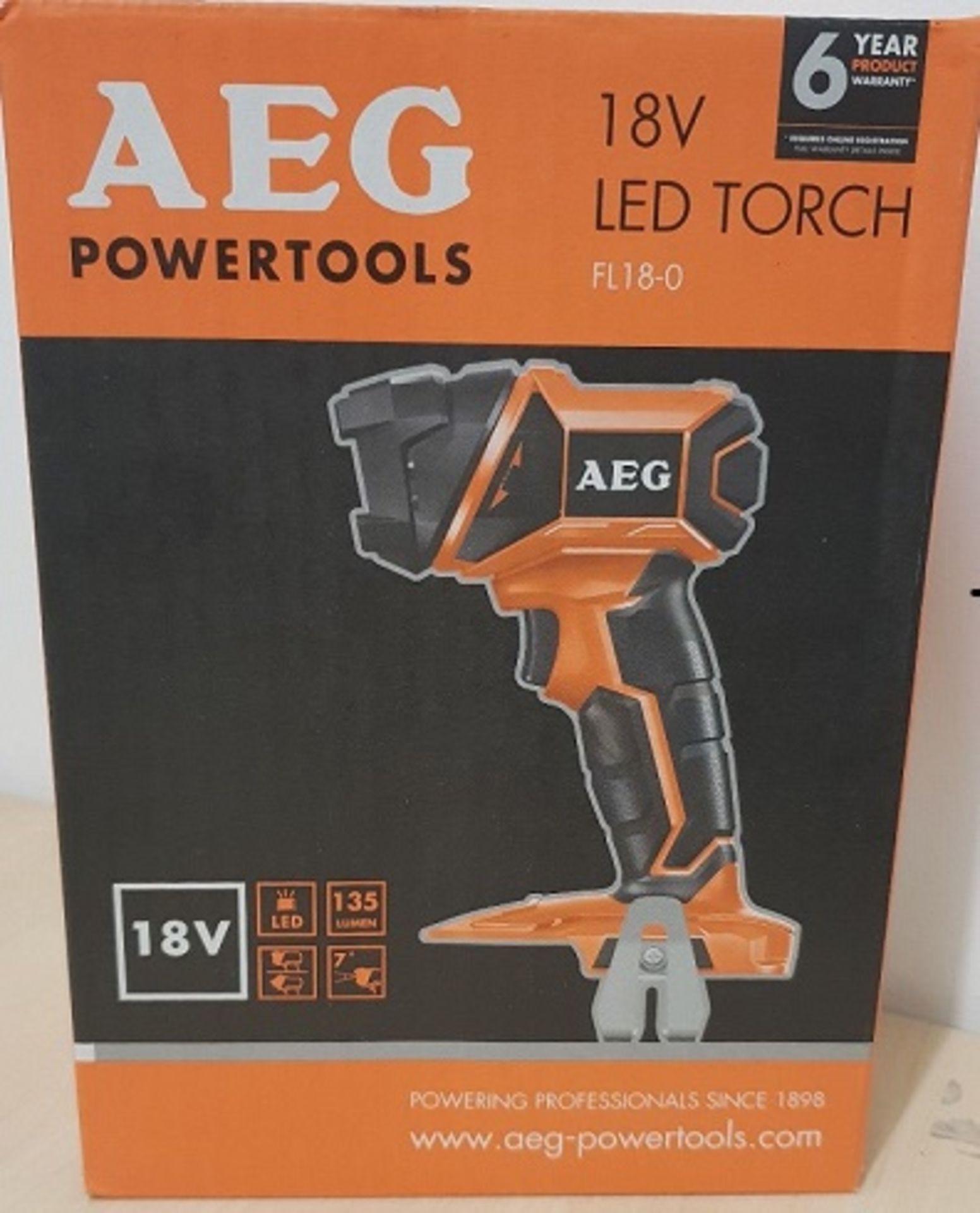 V Brand New AEG FL18-0 18v 135 Lumen LED Torch Body Unit