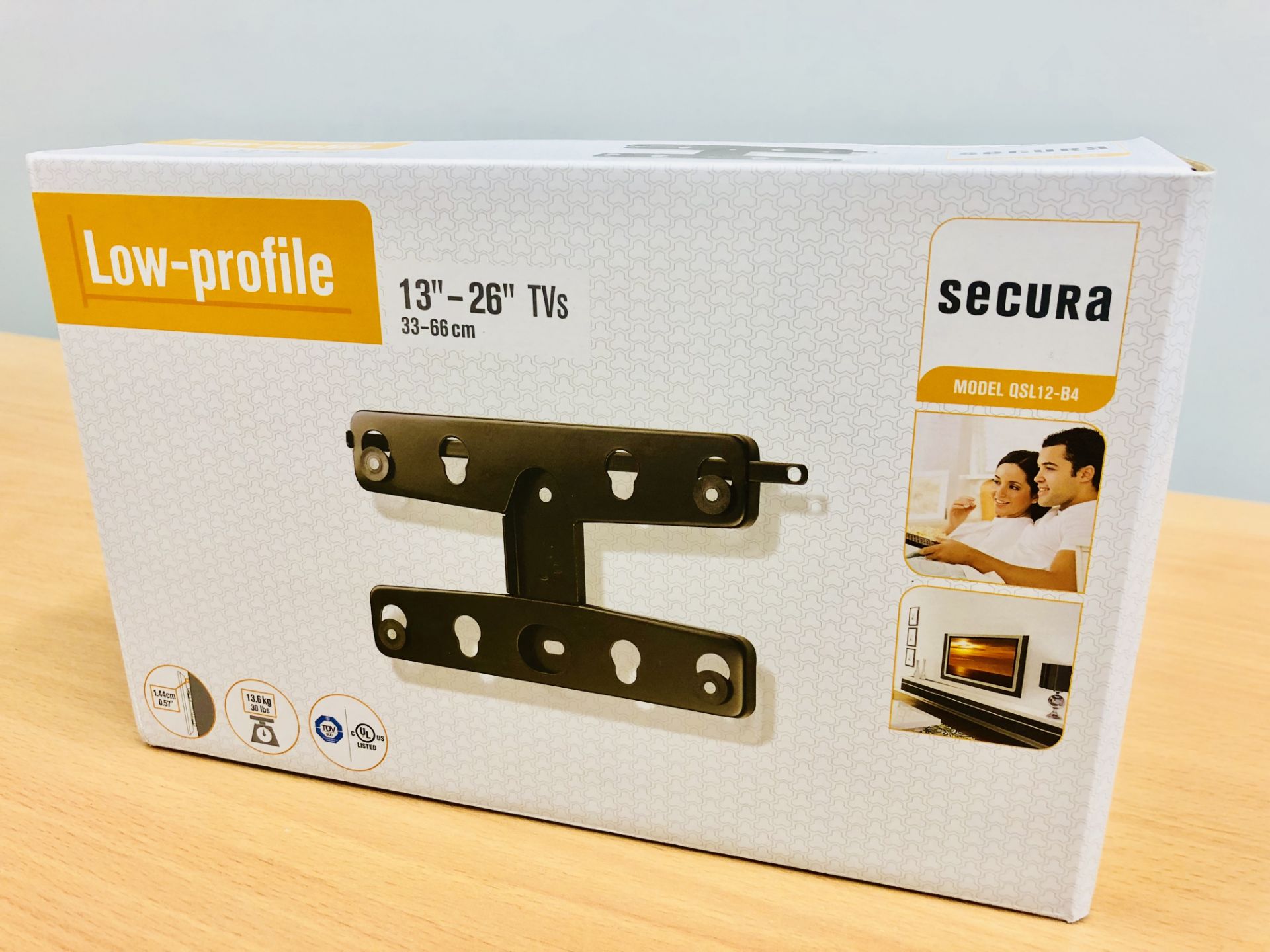 V Brand New Secura Low Profile Ultra Slim TV Wall Mount For Models 13"-26" - Online Price £28.06 (