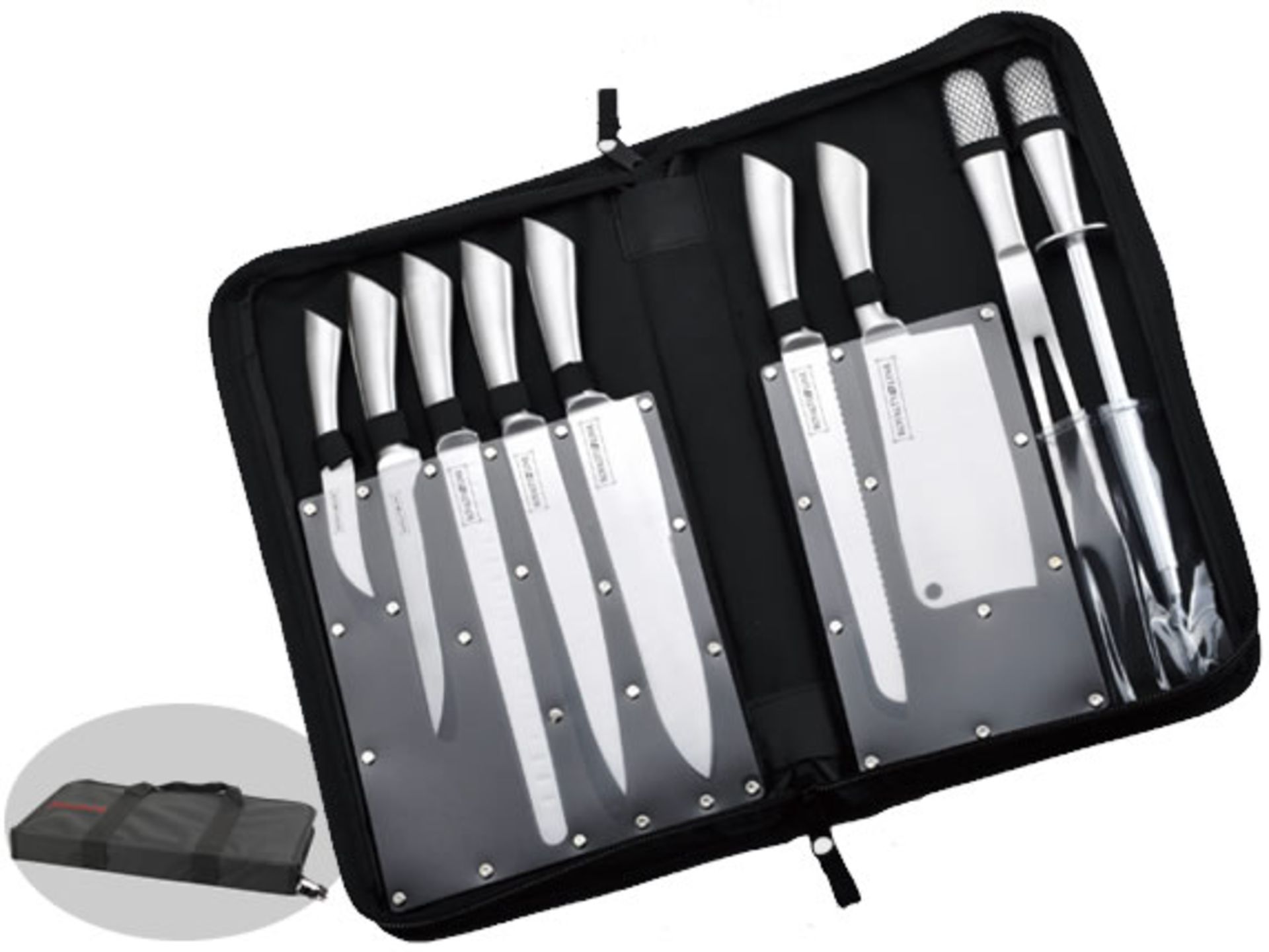 V Brand New 10pce Professional stainless steel (Chef) Knife Set In Carry Case RRP 149 Euro including