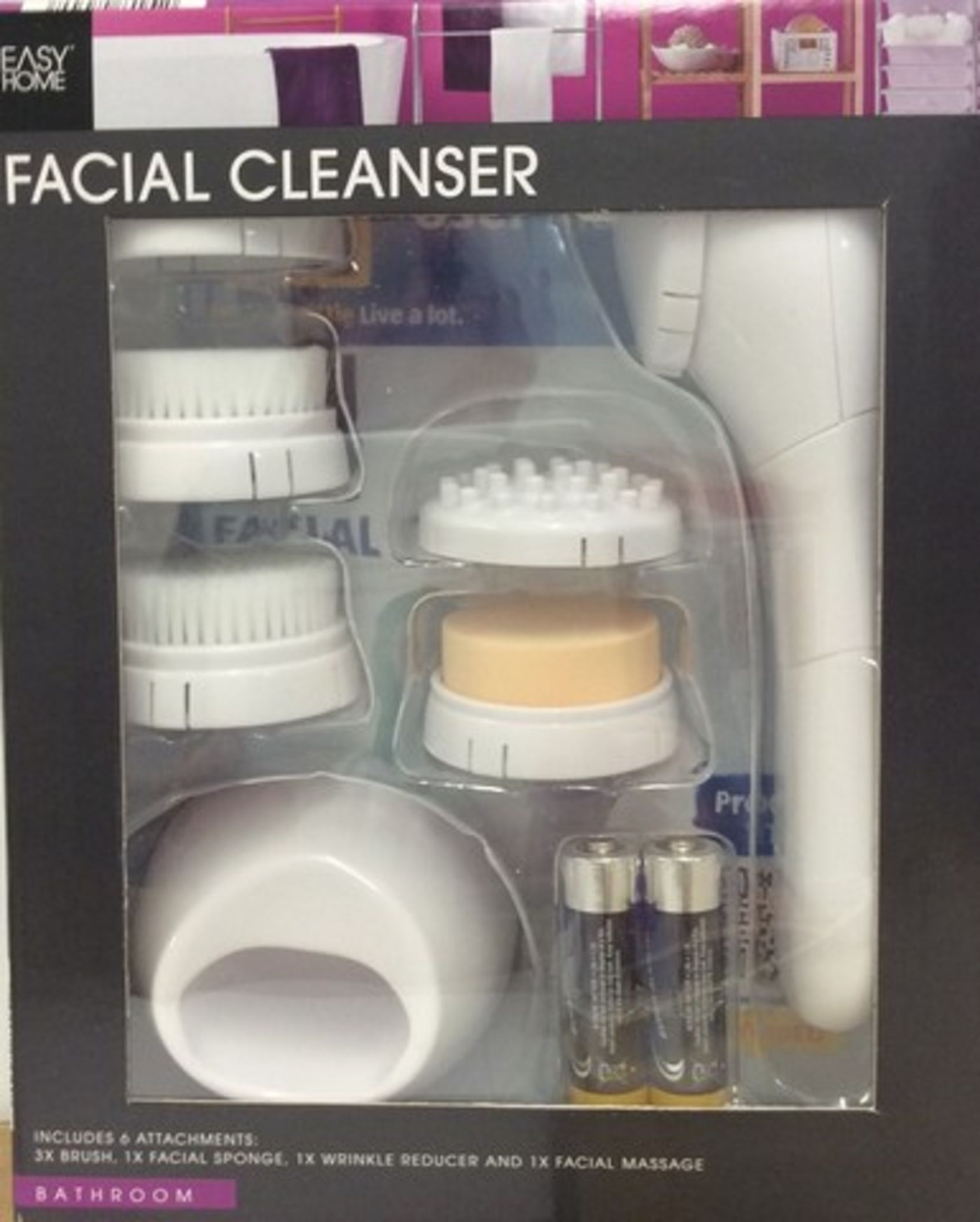 V Brand New Easy Home Facial Cleanser Includes 6 Attachments-3 Brushes-1 Facial Sponge-1 Wrinkle - Image 2 of 2