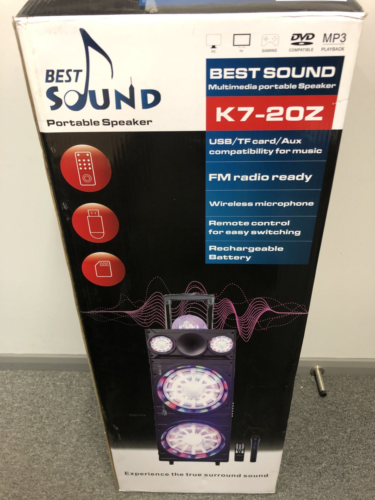 V Brand New Huge 102cm Best Sound Portable Multimedia Blutooth Speaker & Entertainment System Inc