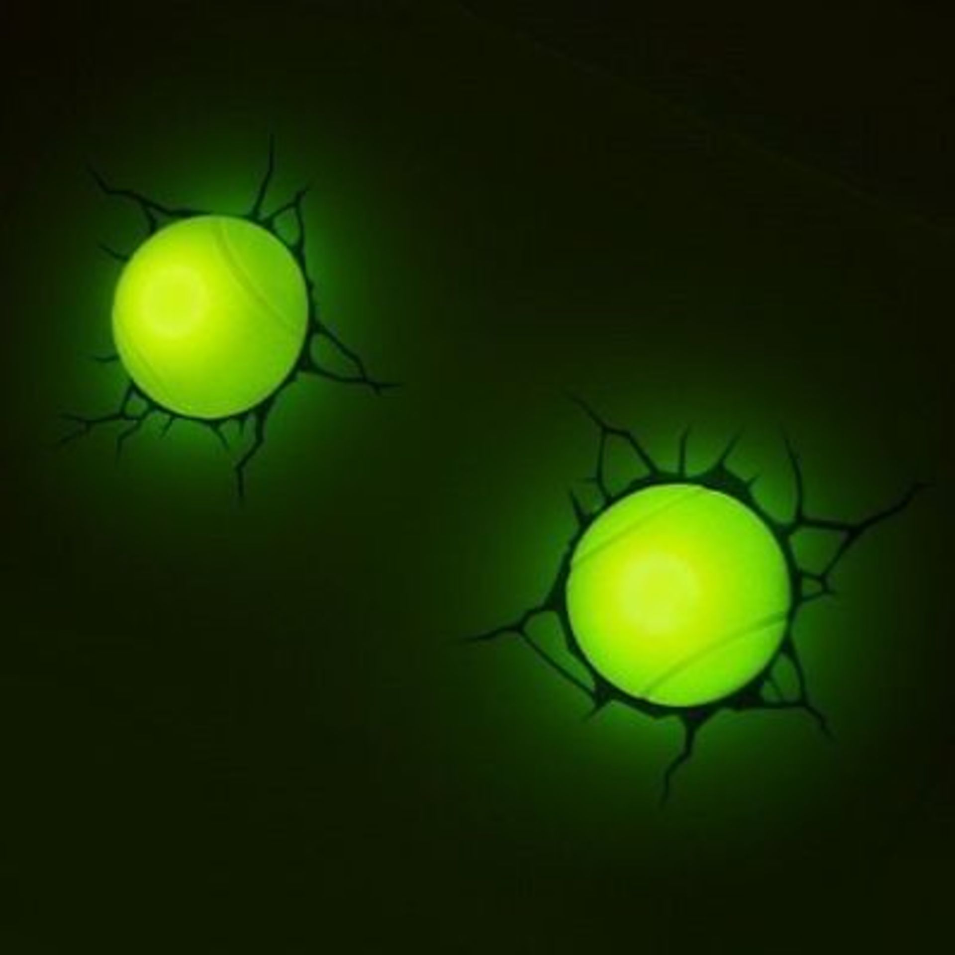 V Brand New 3D Deco LED Tennis Ball Wall Light 2 Pack - Image 2 of 2