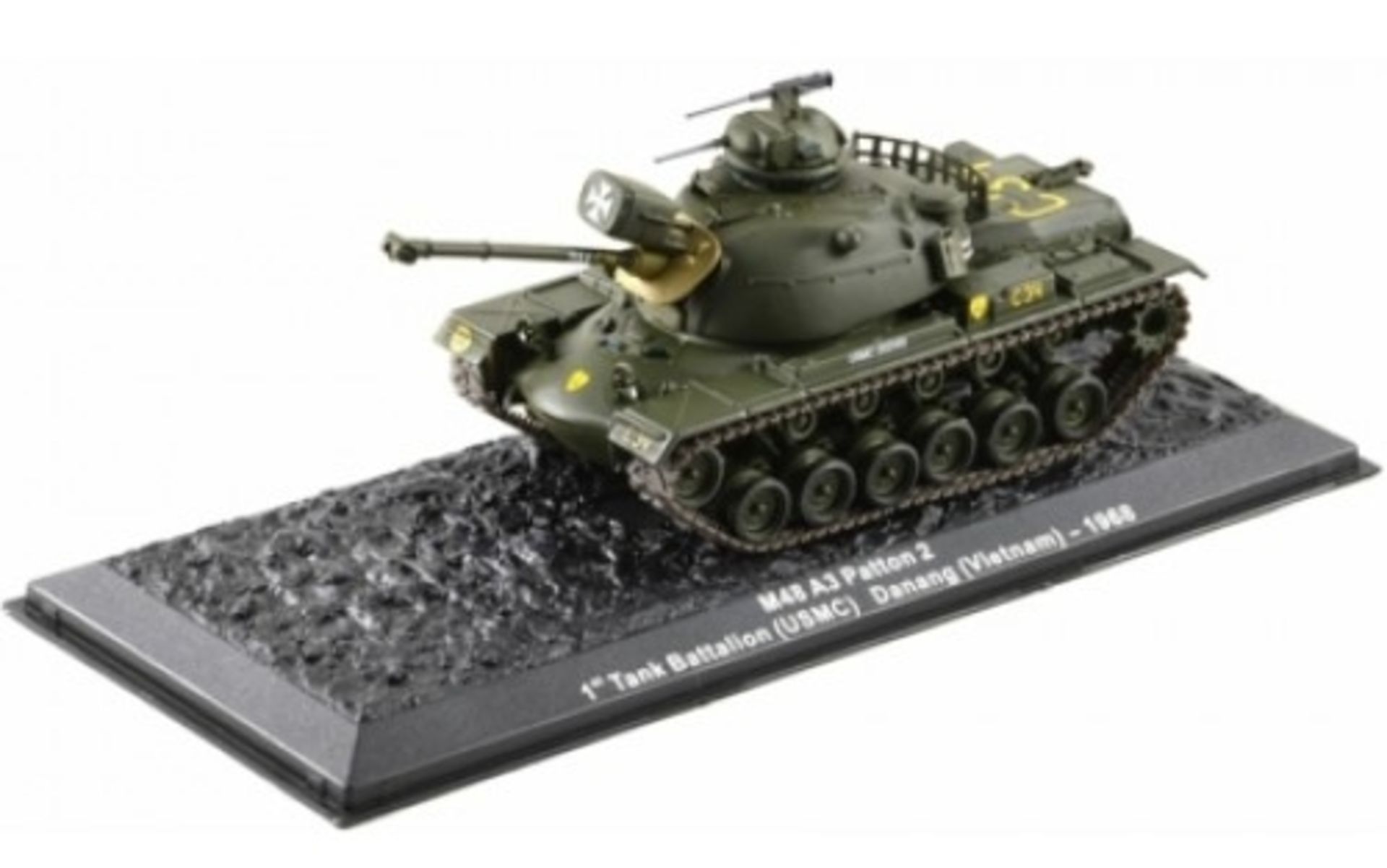 V Brand New Diecast M48 A3 Patton 2 1st Tank Battalion (USMC) Danang (Vietnam) 1968 Model Tank