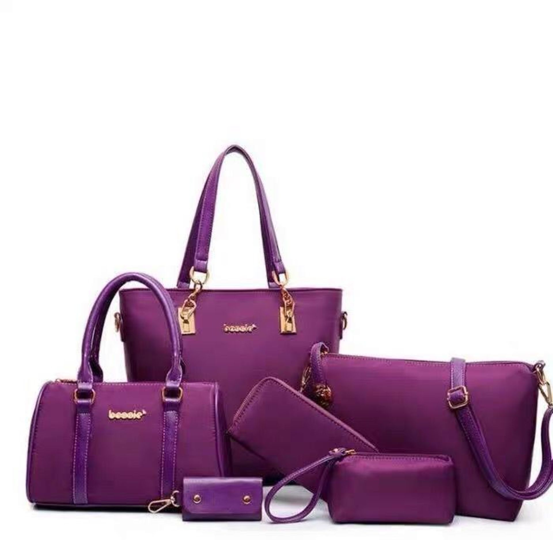 Brand New Purple Mei&ge Fashion Six Piece Bag Set