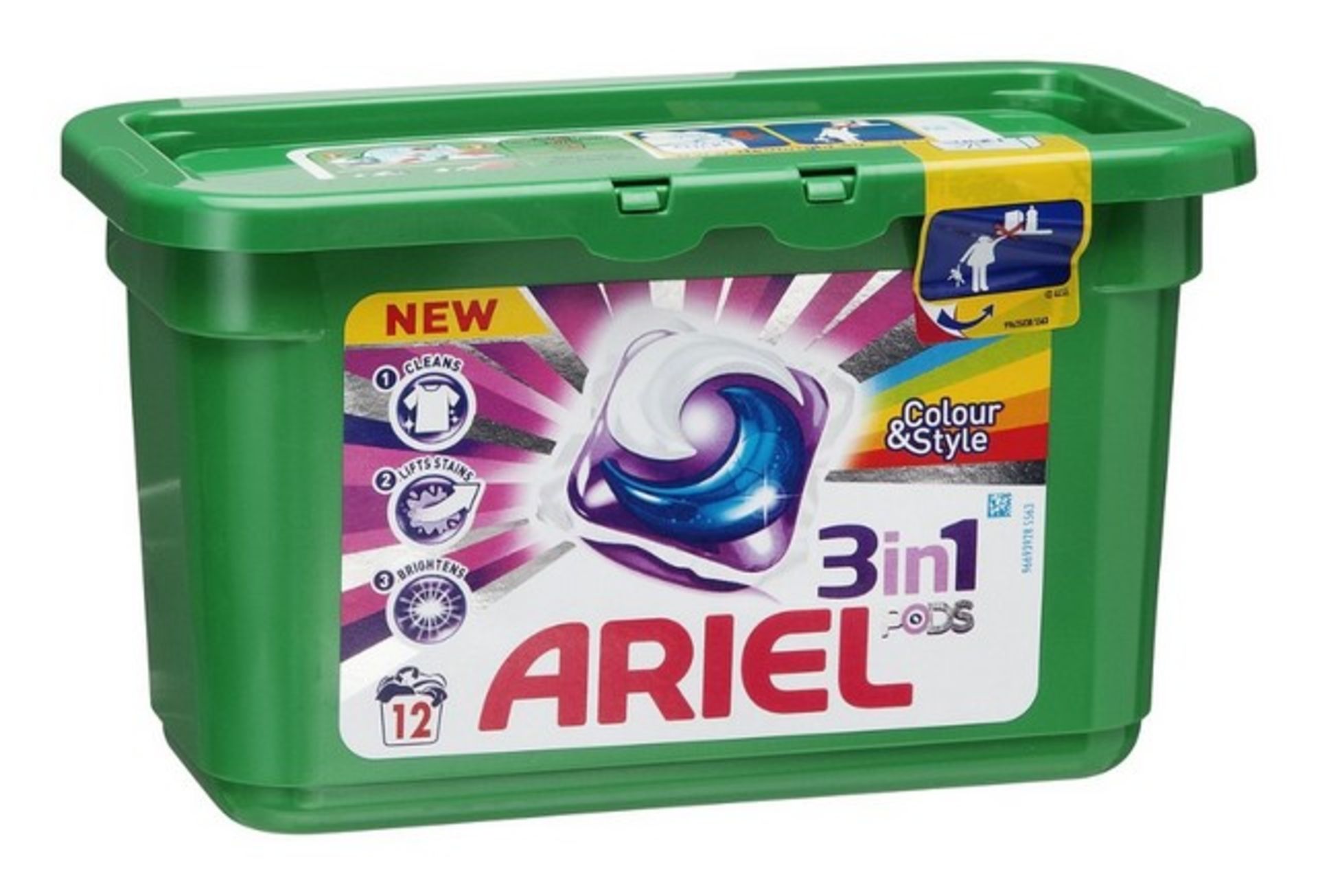 V Brand New Ariel 3 In 1 Pods Colour 12 Pack