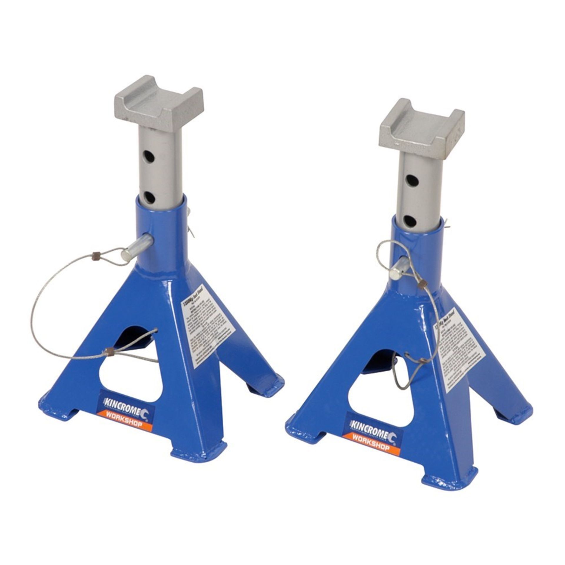 V Brand New Pair Kincrome Workshop Jack Stands-1350kg Capacity-Deep Saddle For Positive Location