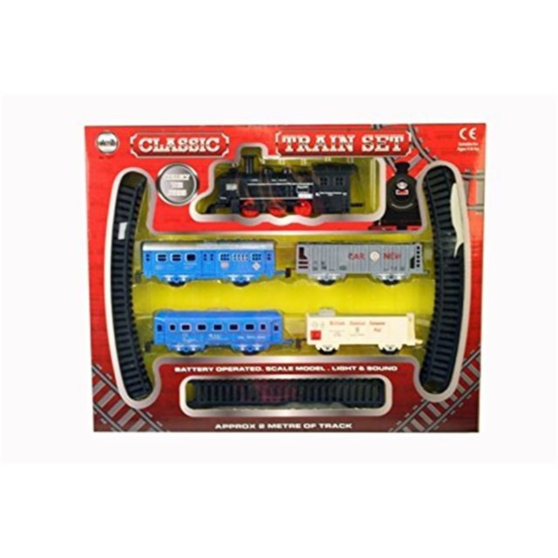 V Brand New Classic Train Set - Approx 2m Of Track - Light & Sound