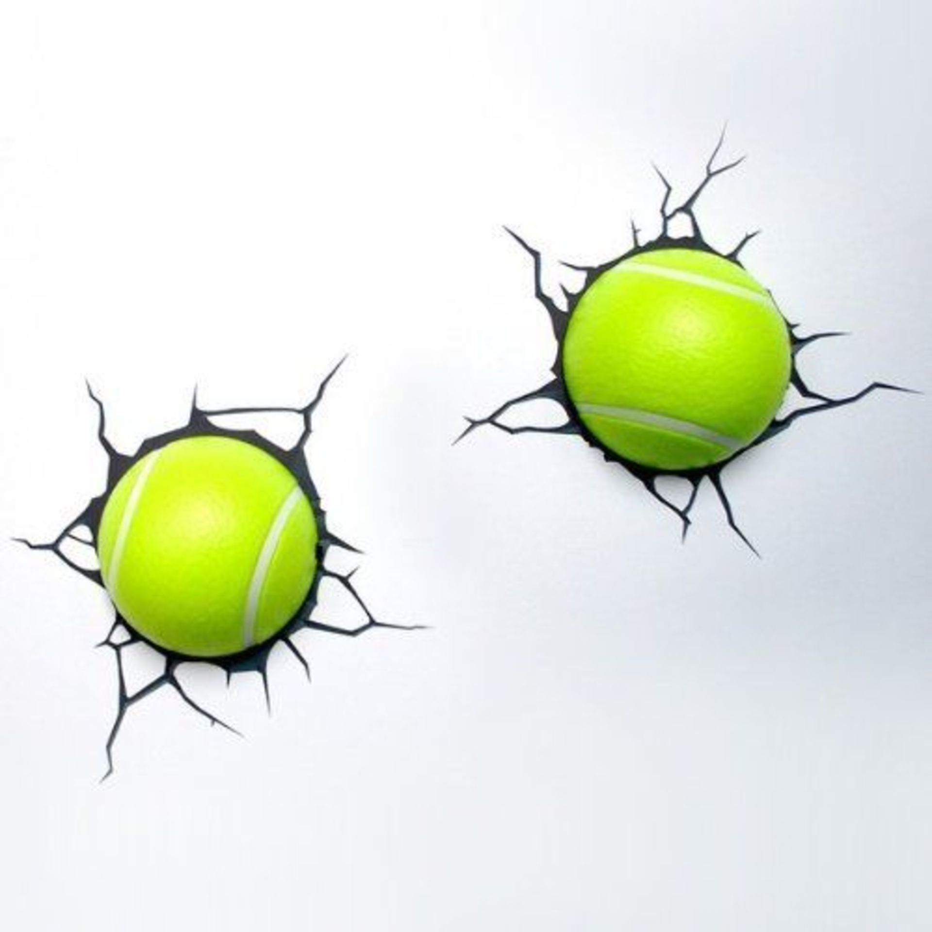 V Brand New 3D Deco LED Tennis Ball Wall Light 2 Pack