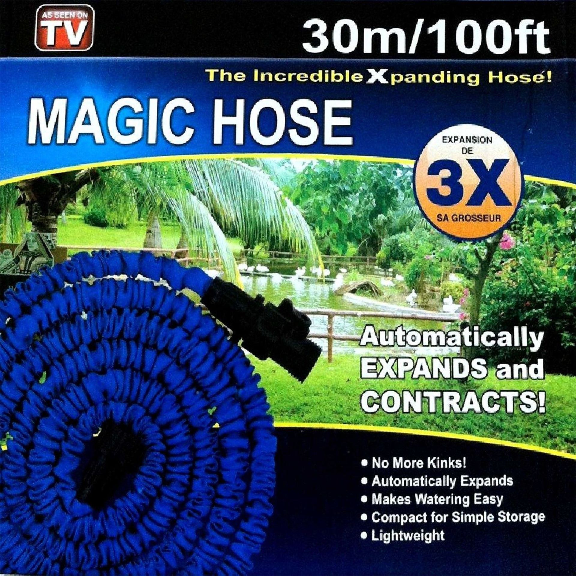 V Brand New 100 Foot (30 Metre) Incredible Magic Hose (As Seen On TV) - RRP 79 Euros - Automatically