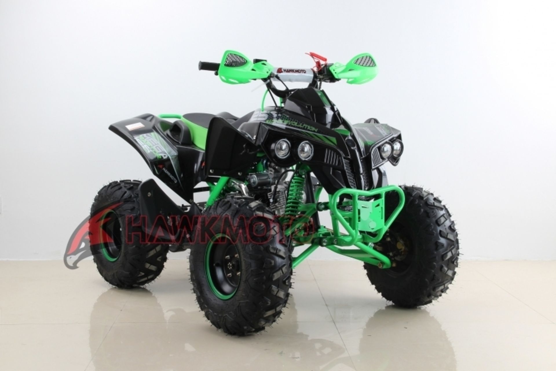 V Brand New 125cc Mega Raptor Off Road Sports Quad Bike With "Fat Boi" Off Road Wheels - Electric