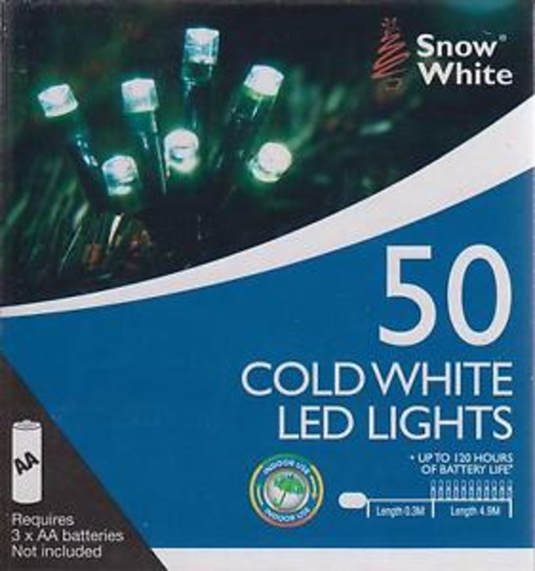 V Brand New Box Of 50 Cold White (Bright) LED Fairy Lights