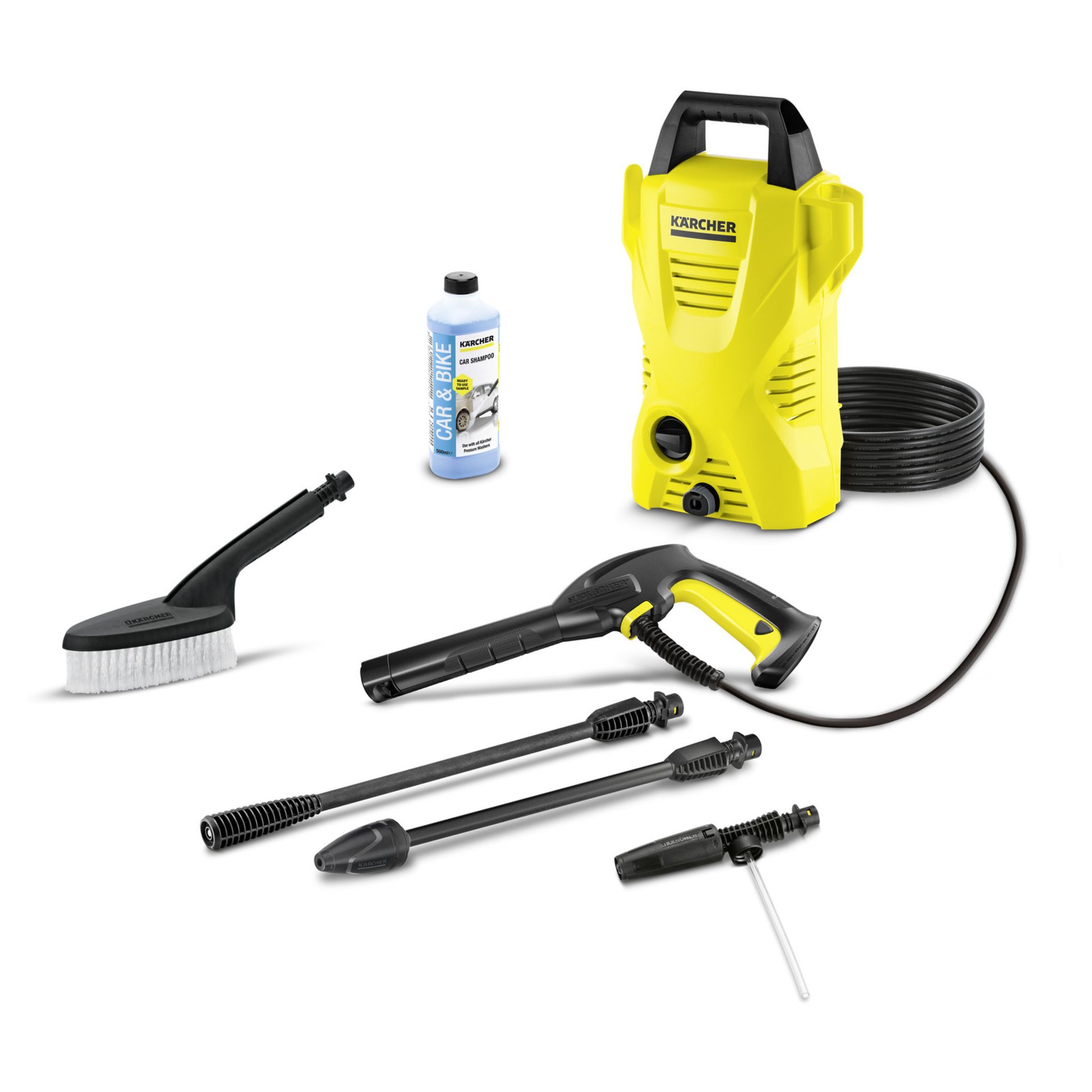 V Brand New Karcher K2 Compact Car High Pressure Cleaner With Wash Brush - Foam Nozzle & Car Shampoo