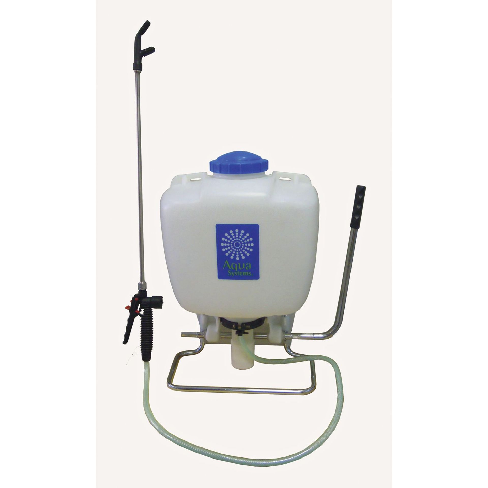 V Brand New Aqua Systems 15L Backpack Pressure Sprayer - Stainless Steel Lance And Pump Handle