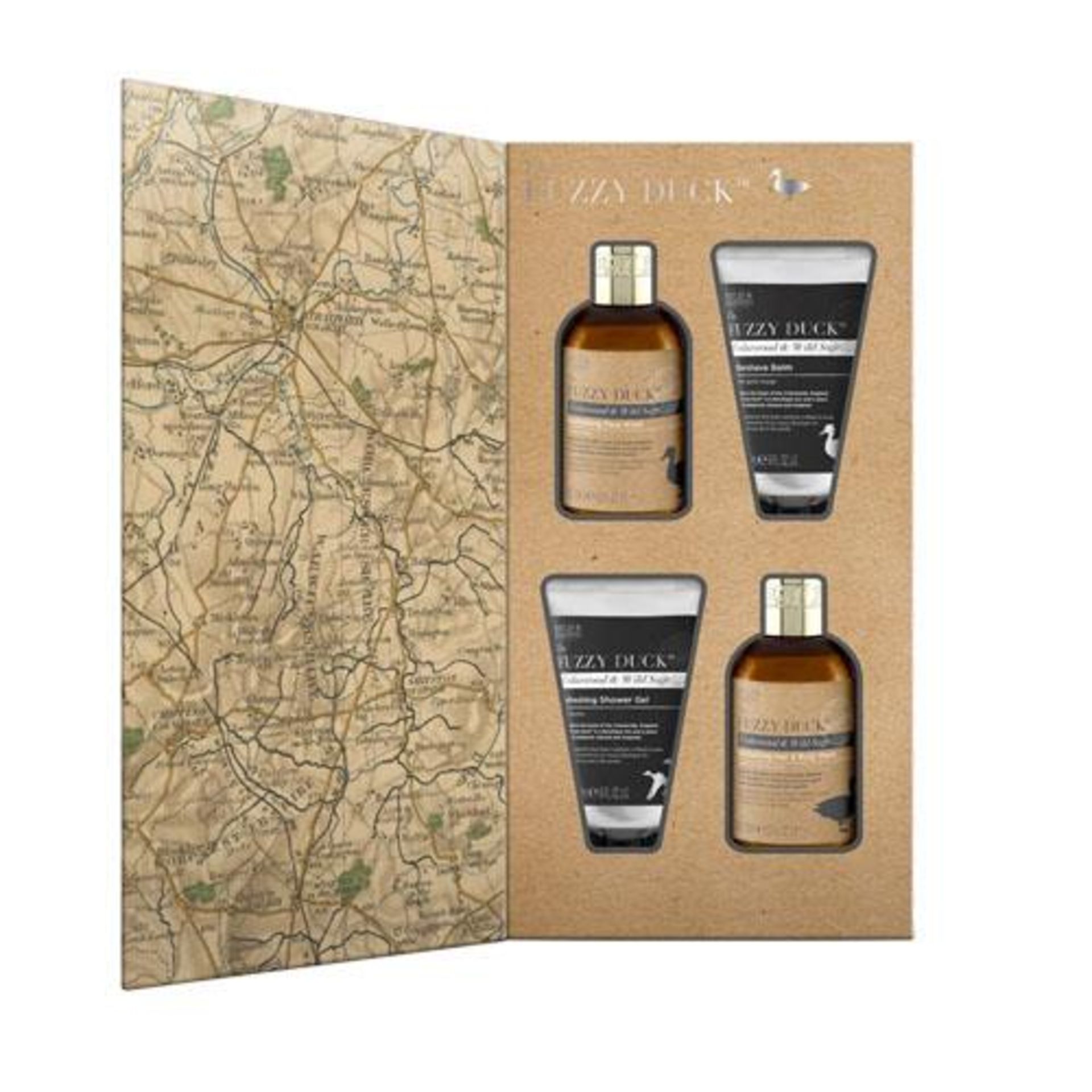 V Brand New Baylis & Harding The Fuzzy Duck Cedarwood & Wild Sage Four Piece Daily Grooming Kit