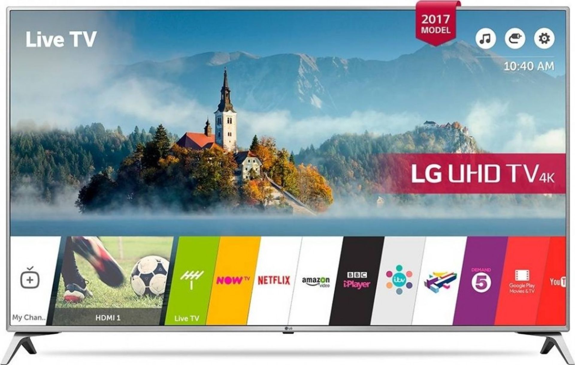 V Grade A LG 43 Inch ACTIVE HDR 4K ULTRA HD LED SMART TV WITH FREEVIEW & WEBOS 3.5 & WIFI 43UJ6517