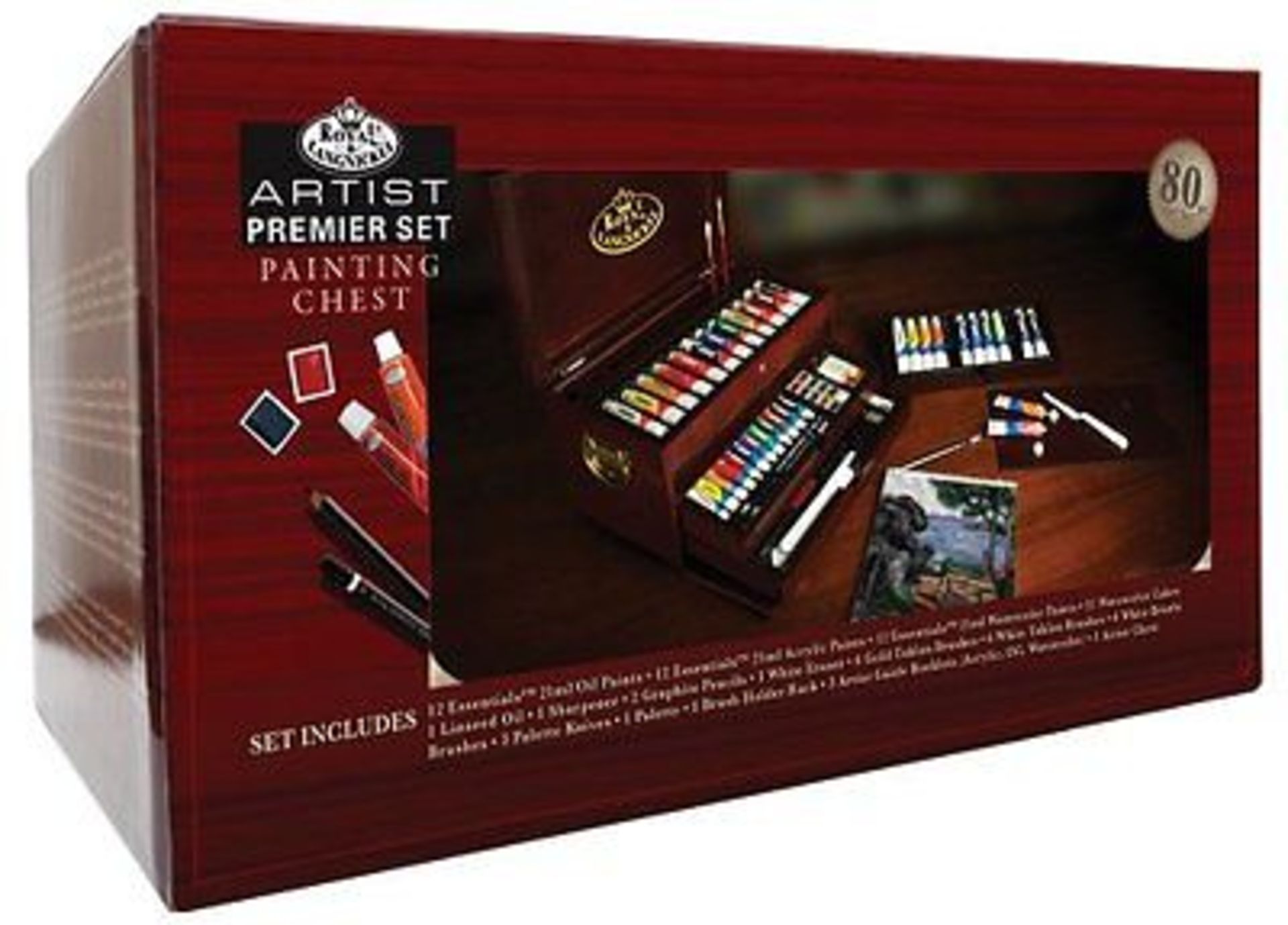 V Brand New Premier Artist Set In Chest Inc 12xOils 12 Acrylic 12 Watercolour Paints-12 - Image 2 of 2