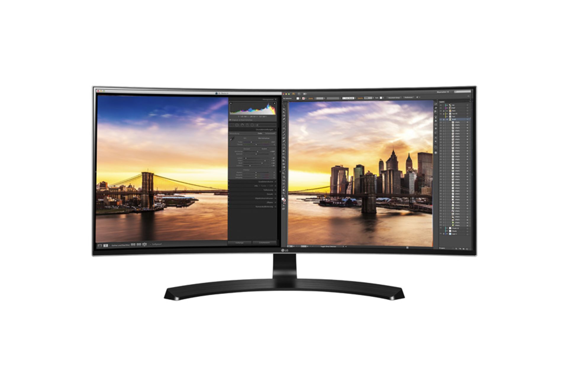 V Grade A LG 34 Inch CURVED ULTRA WIDE WQHD IPS LED MONITOR - 3440 X 1440P - HDMI X 2, DISPLAY