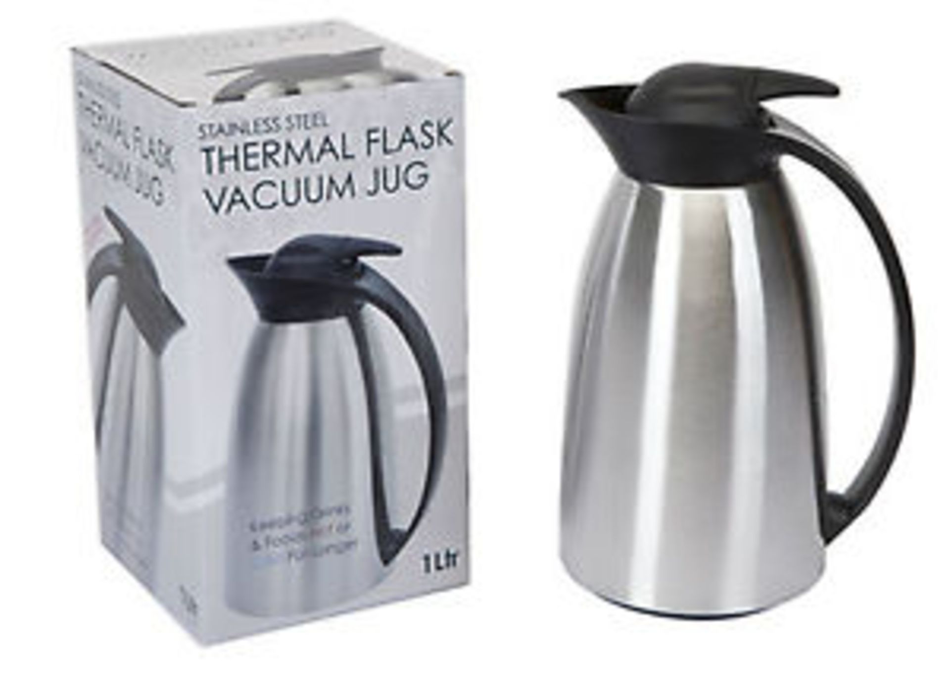 V Brand New 1 Litre Stainless Steel Thermal Flask Vacuum Jug - Keeps Drinks Hot or Cold For Much - Image 2 of 2