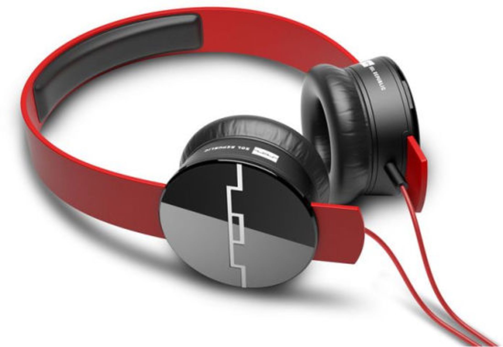 V Brand New Sol Republic Tracks V8 Red - With Sonic Ear Cushions - Music & Phone Control Virtually