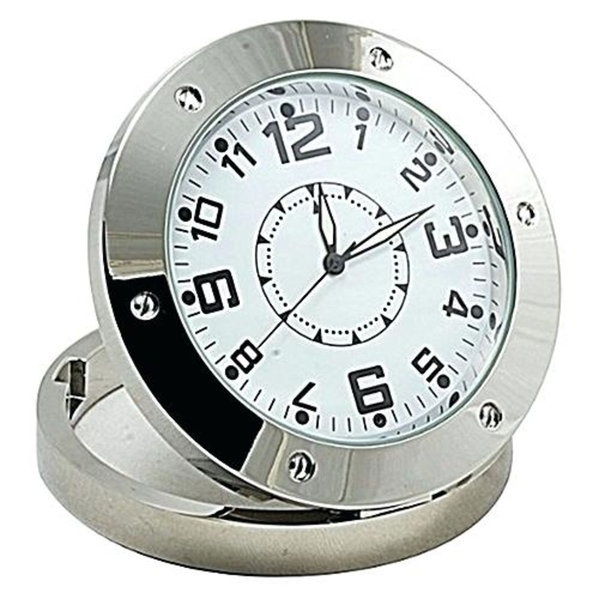 V Brand New Stainless Steel Security Spy Clock-8gb Mini SD Card-Can Be Upgraded To 32gb-AVi Video - Image 2 of 2