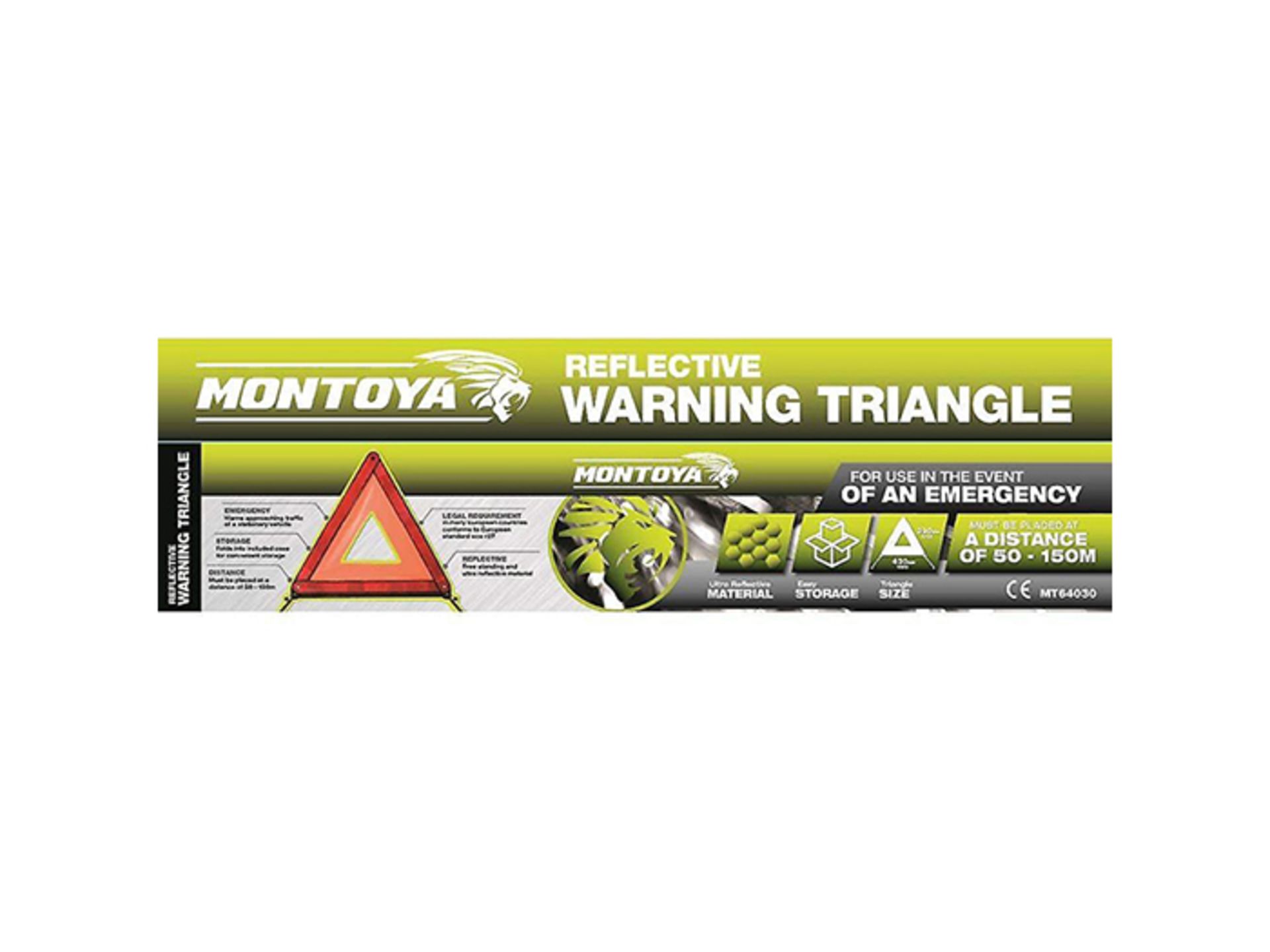 V Brand New Montoya Reflective Warning Triangle - Ultra Reflective Material - Easy Storage
