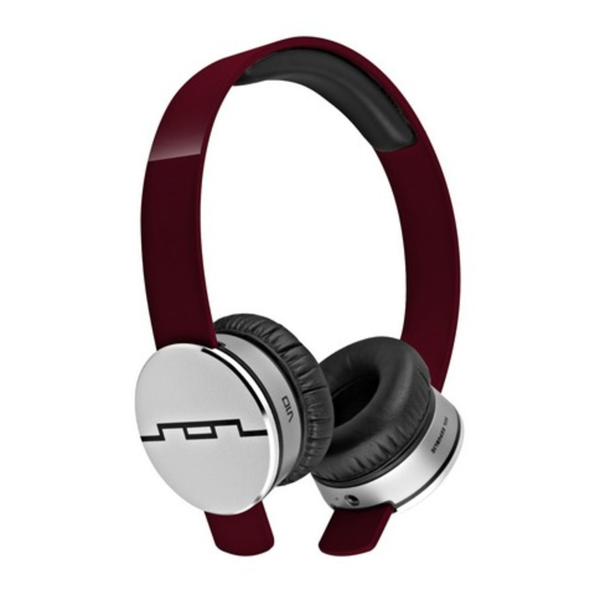 V Brand New Sol Republic Tracks V8 Burgundy - With Sonic Ear Cushions - Music & Phone Control