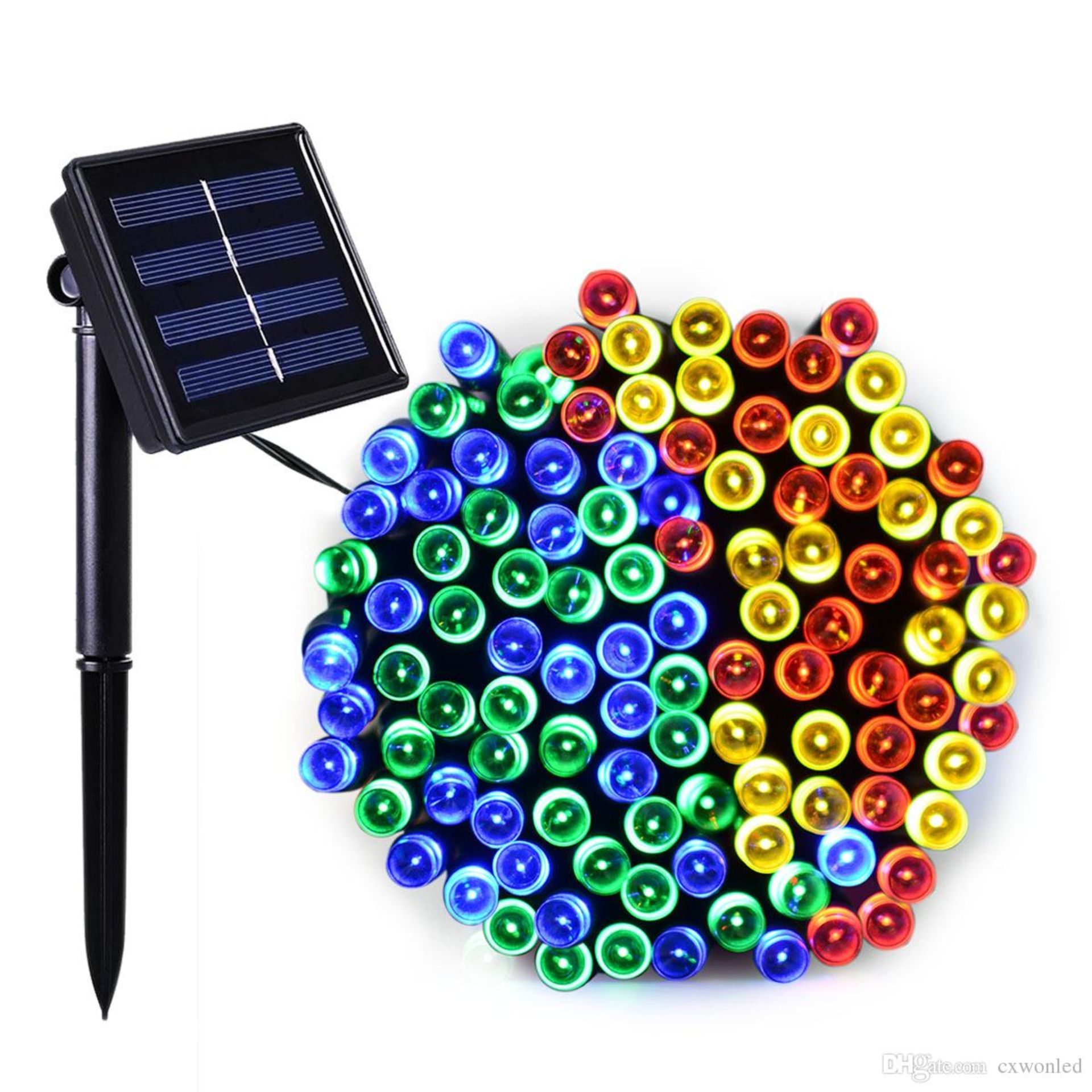 V Brand New 200 LED String Colour Light With Solar Panel