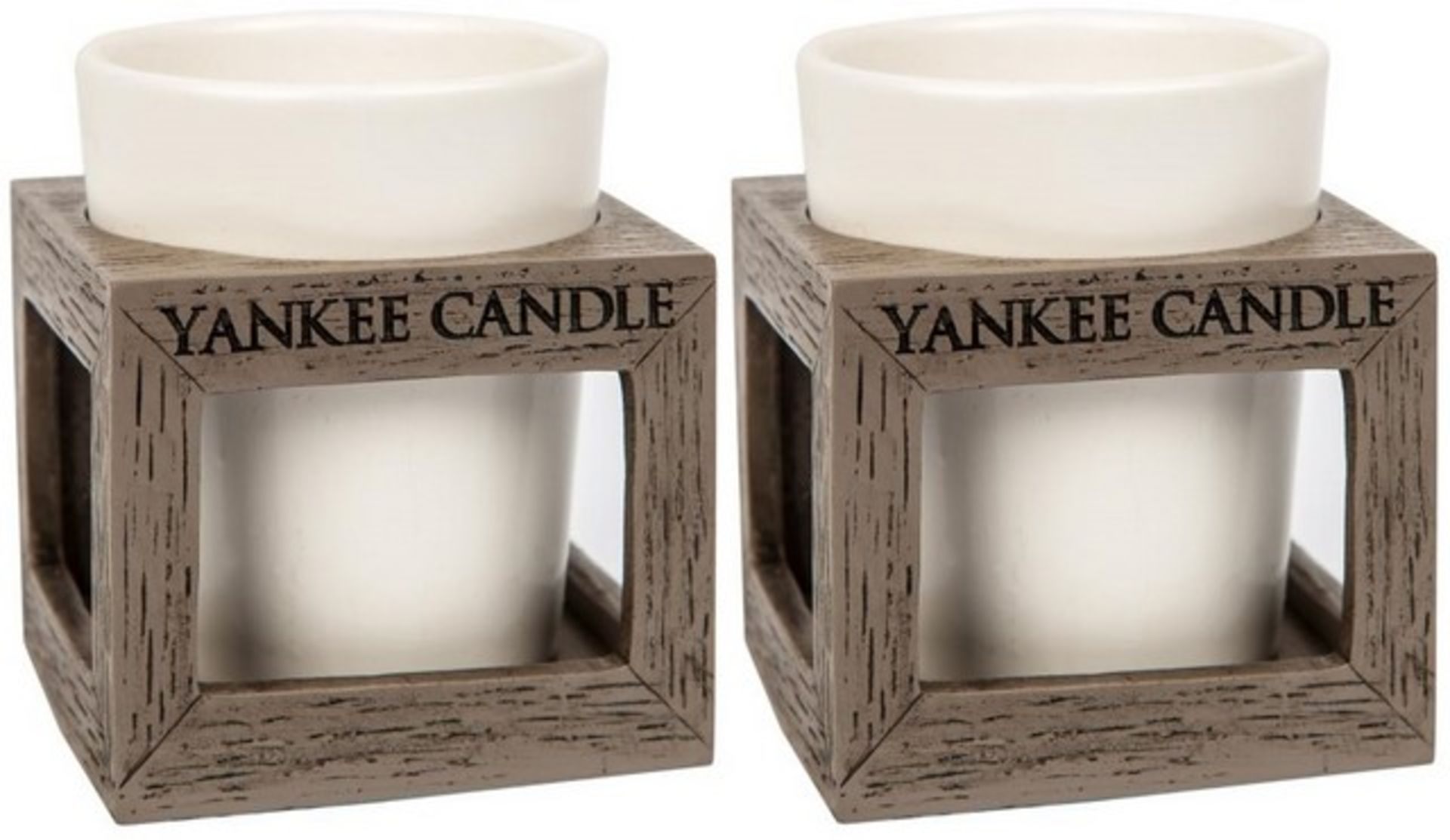 V Brand New Set Of 2 Rustic-Modern Gray Wood Votive Candle Holders eBay Price £20.98