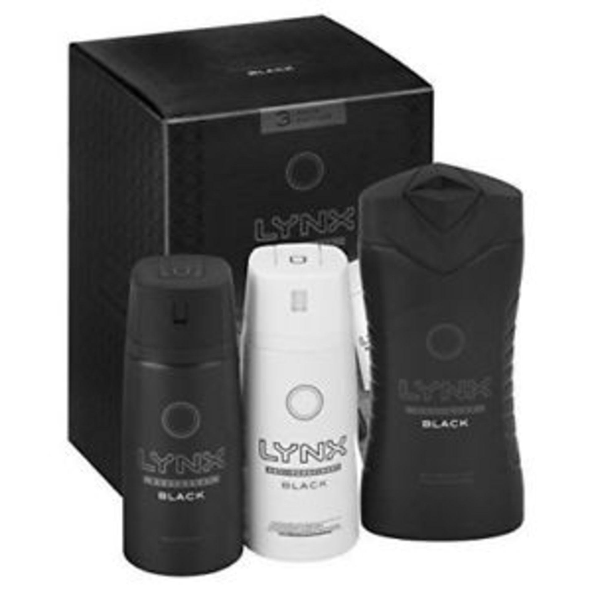 V Brand New Lynx Black Three Piece Gift Set Including 150ml Anti-Perspirant-250ml Body Wash-150ml