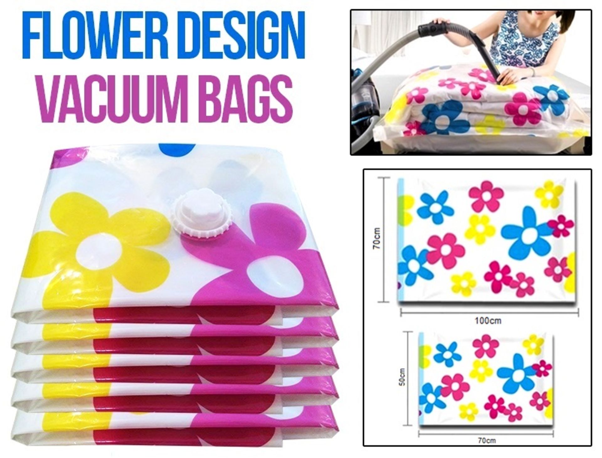 Brand New A Lot Of Three Mixed Size 6pce Floral Design Vacuum Storage Bags ISP £79.47 (Ebay)