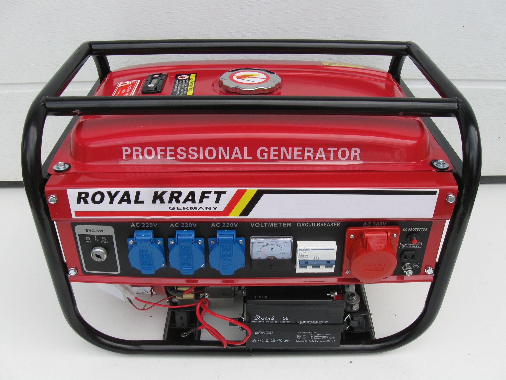 V Brand New Electric Start Generator 220V/380V 50Hz In Metal Frame 6.5HP - Approx 40KG - Available