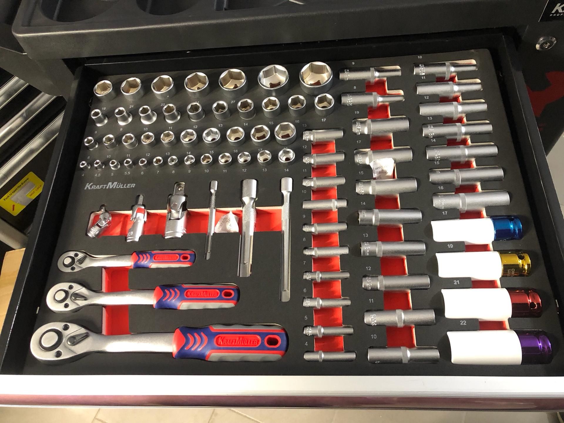 V Brand New Kraft Muller Pro Seven Drawer Tool Kit - Bike Edition - Mechanics Renches/Screwdrivers/ - Image 2 of 6