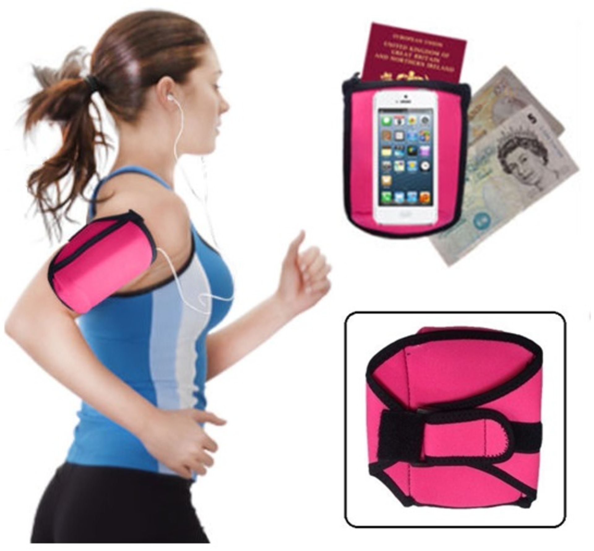 Brand New A Lot OF Ten Pink Sport Neoprene Running/Jogging Arm Mobile Phone Holder ISP £29.90 (