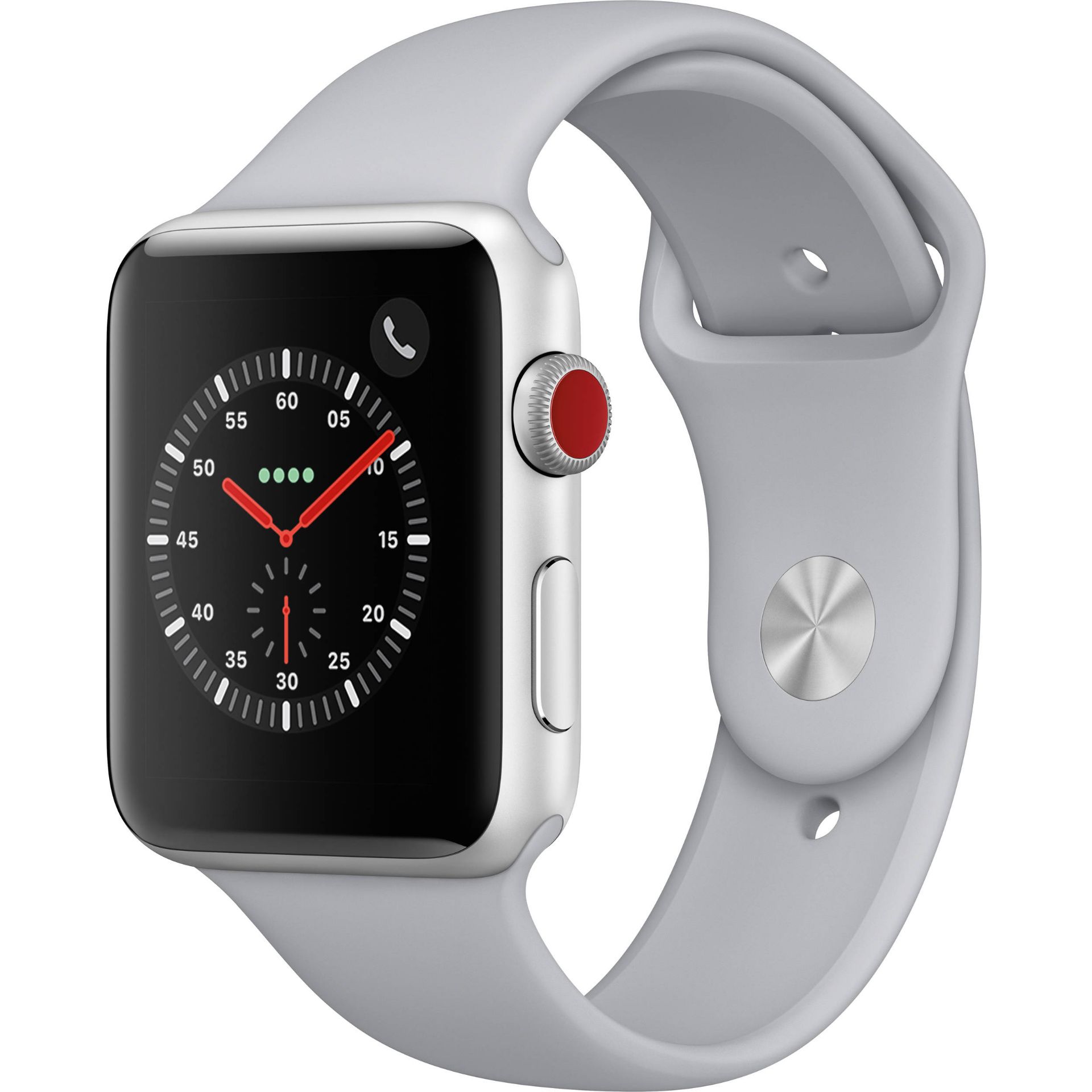 V Brand New Apple Watch Series 3 42mm Silver + Cellular (Brand New Accessories + Strap + Retail Box)